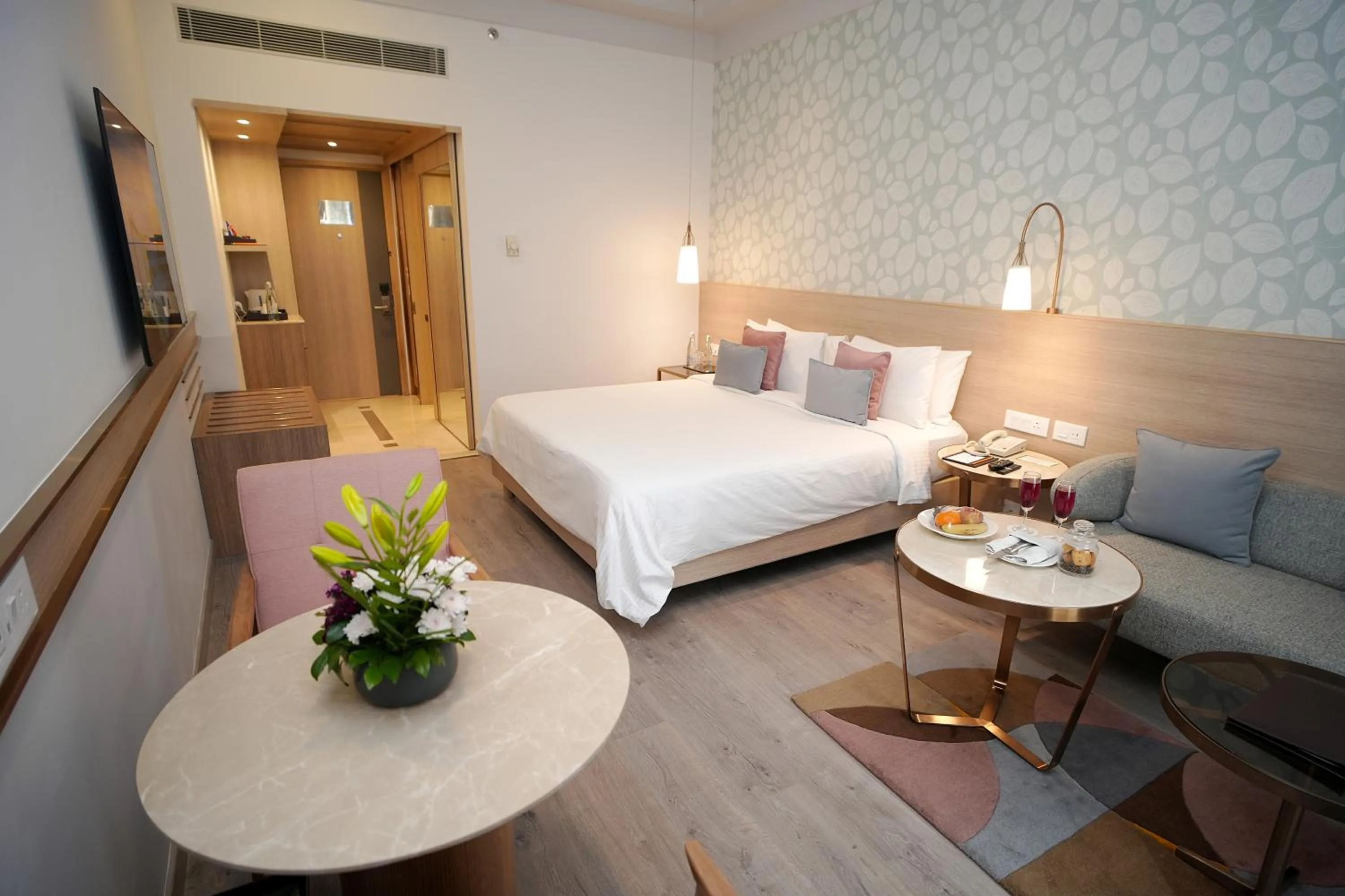 Bedroom, Bed in Muse Sarovar Portico Nehru Place