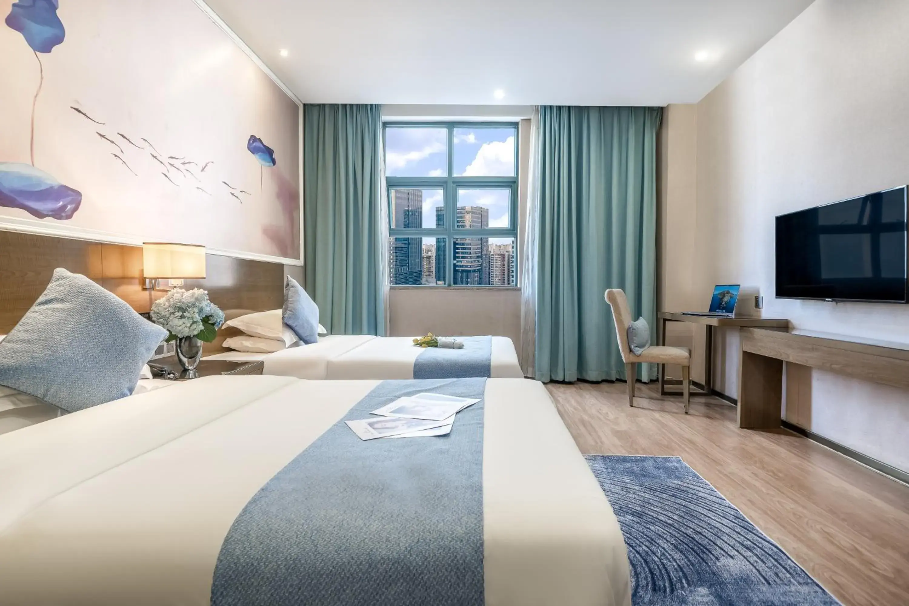 Deluxe Twin Room in Zhongshan Bafei Hotel Deluxe Twin Room in Zhongshan Bafei Hotel