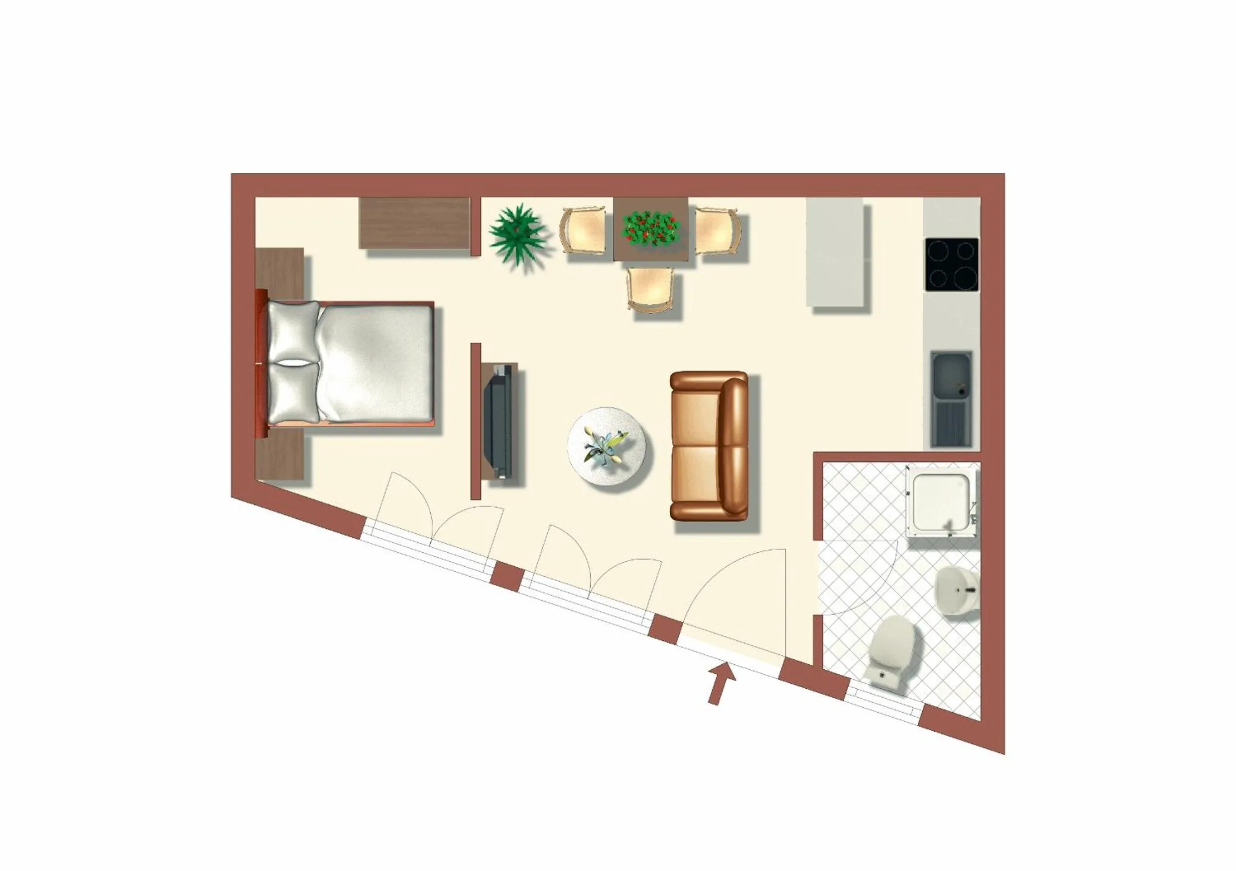 Floor plan in BC Better Choice Apartments with Central Heating