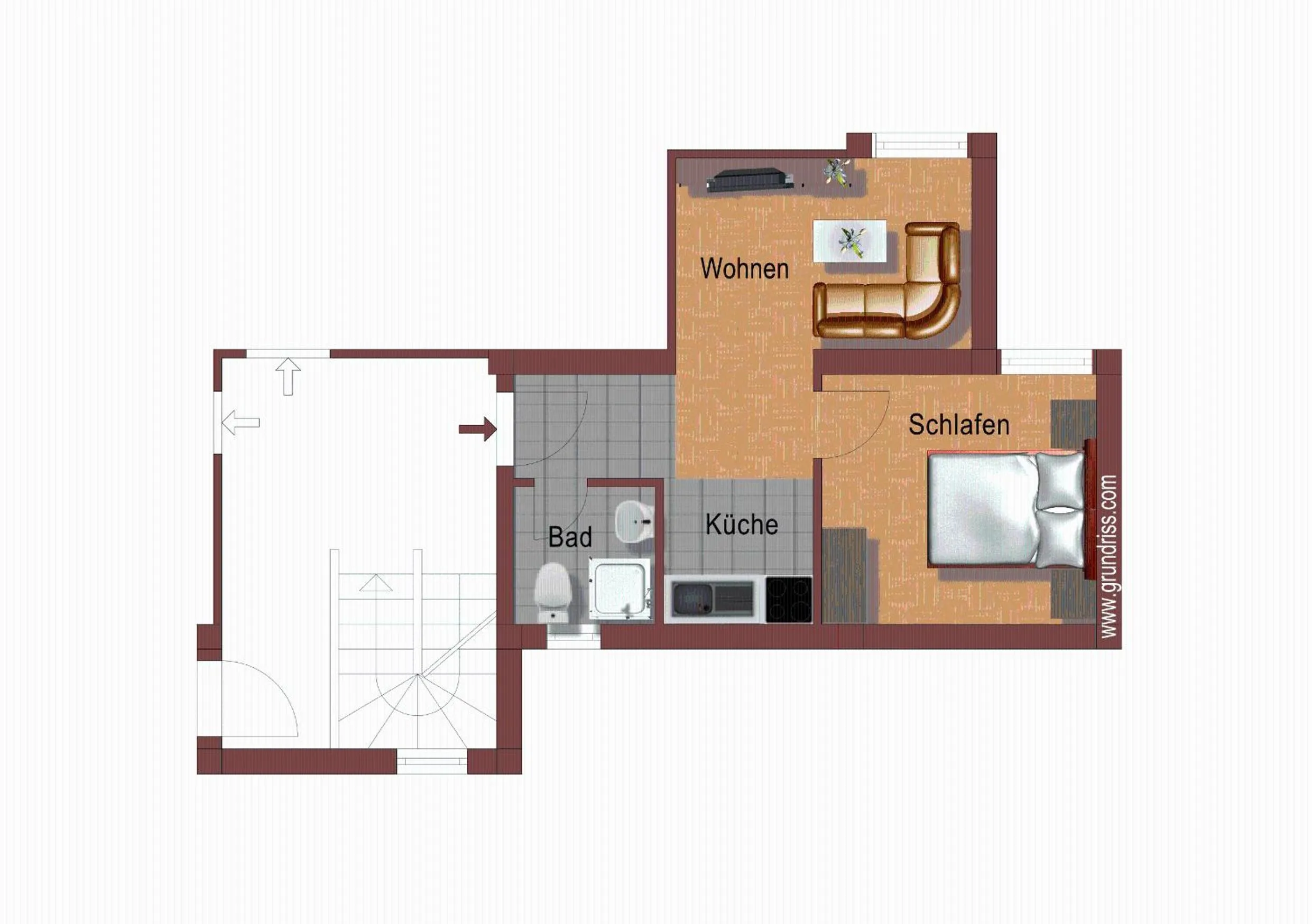 Floor plan in BC Better Choice Apartments with Central Heating