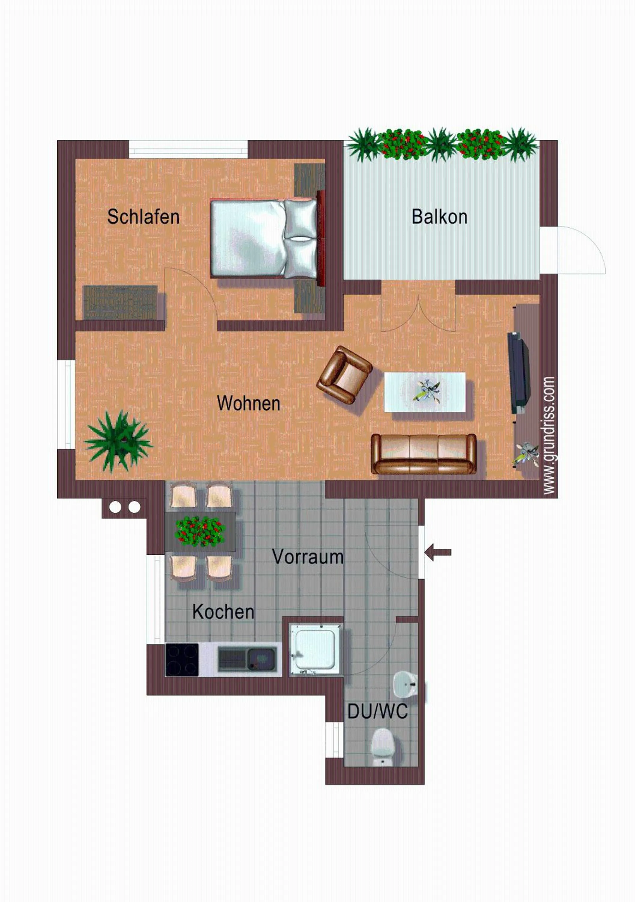 Floor plan in BC Better Choice Apartments with Central Heating