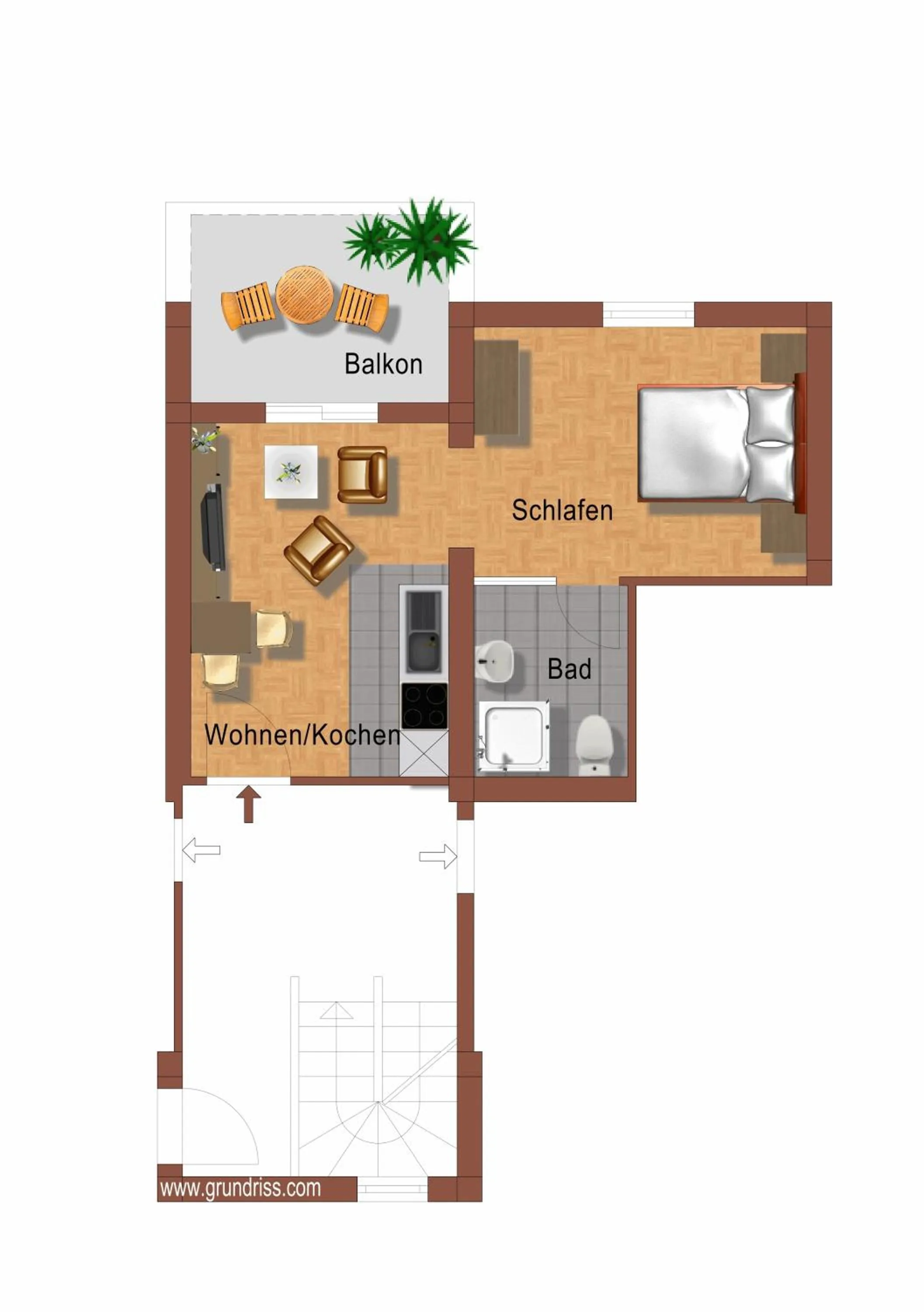 Floor plan in BC Better Choice Apartments with Central Heating