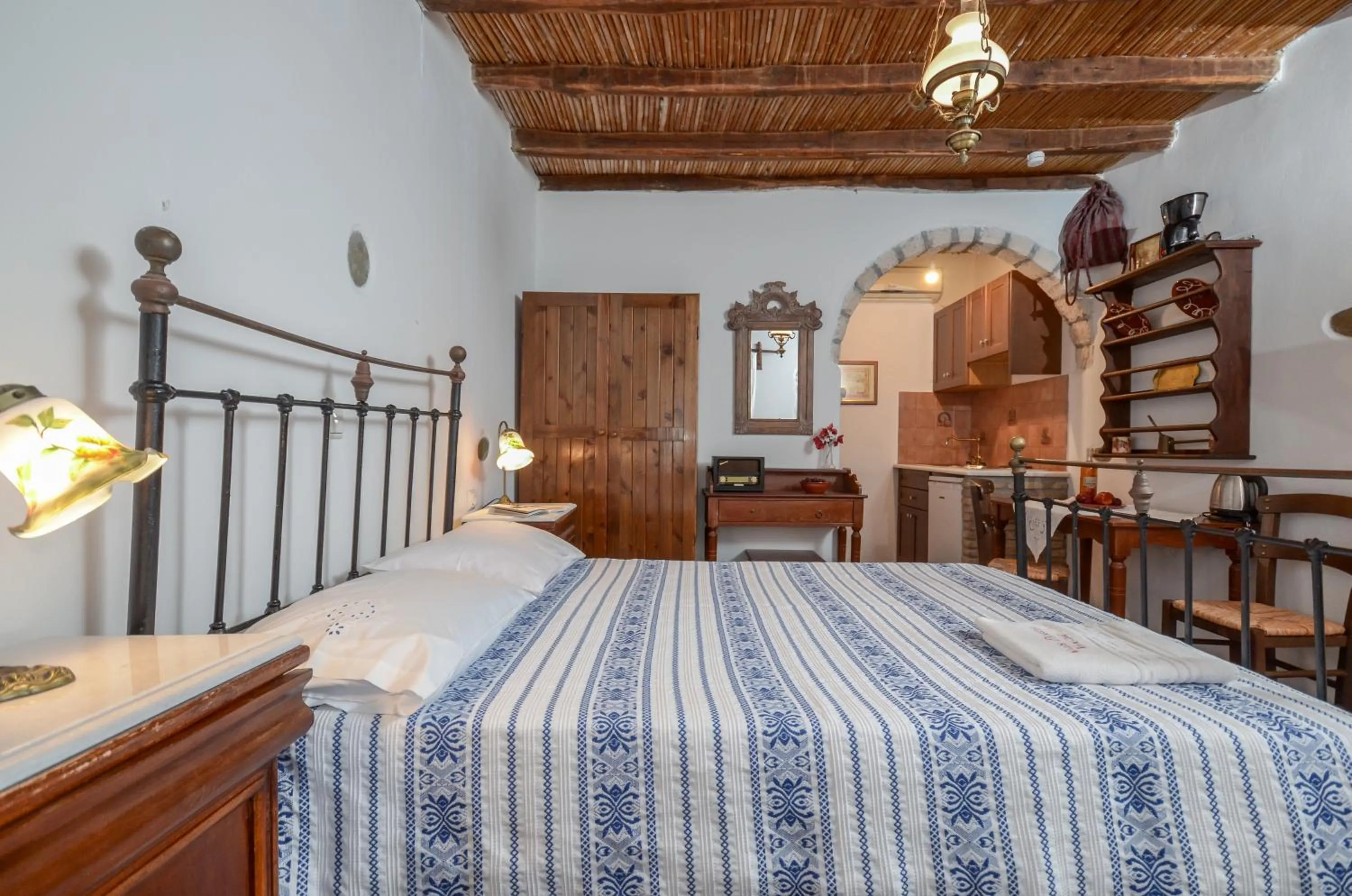 Bed in Naxos Filoxenia Hotel