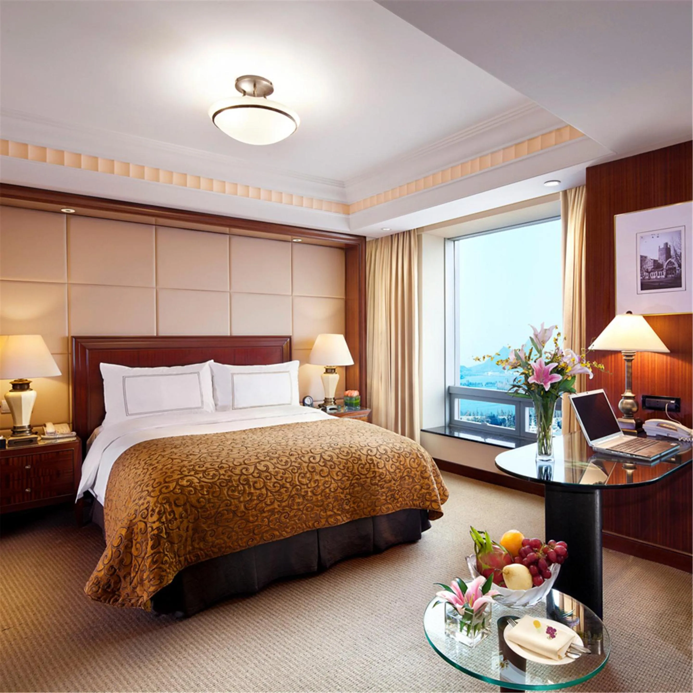 Decorative detail, Bed in Lakeview Xuanwu Hotel