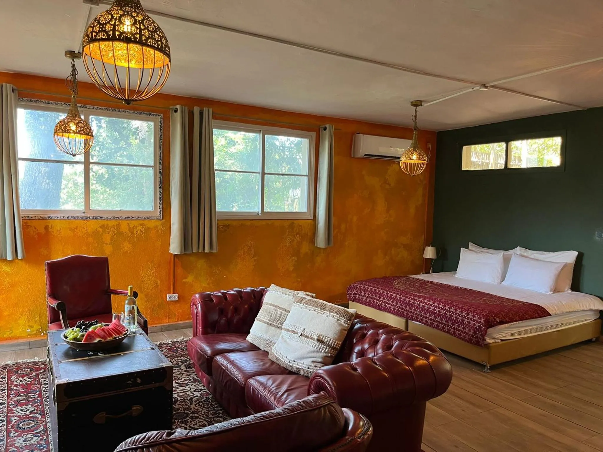 air conditioner, Bed in Beit Oren Hotel