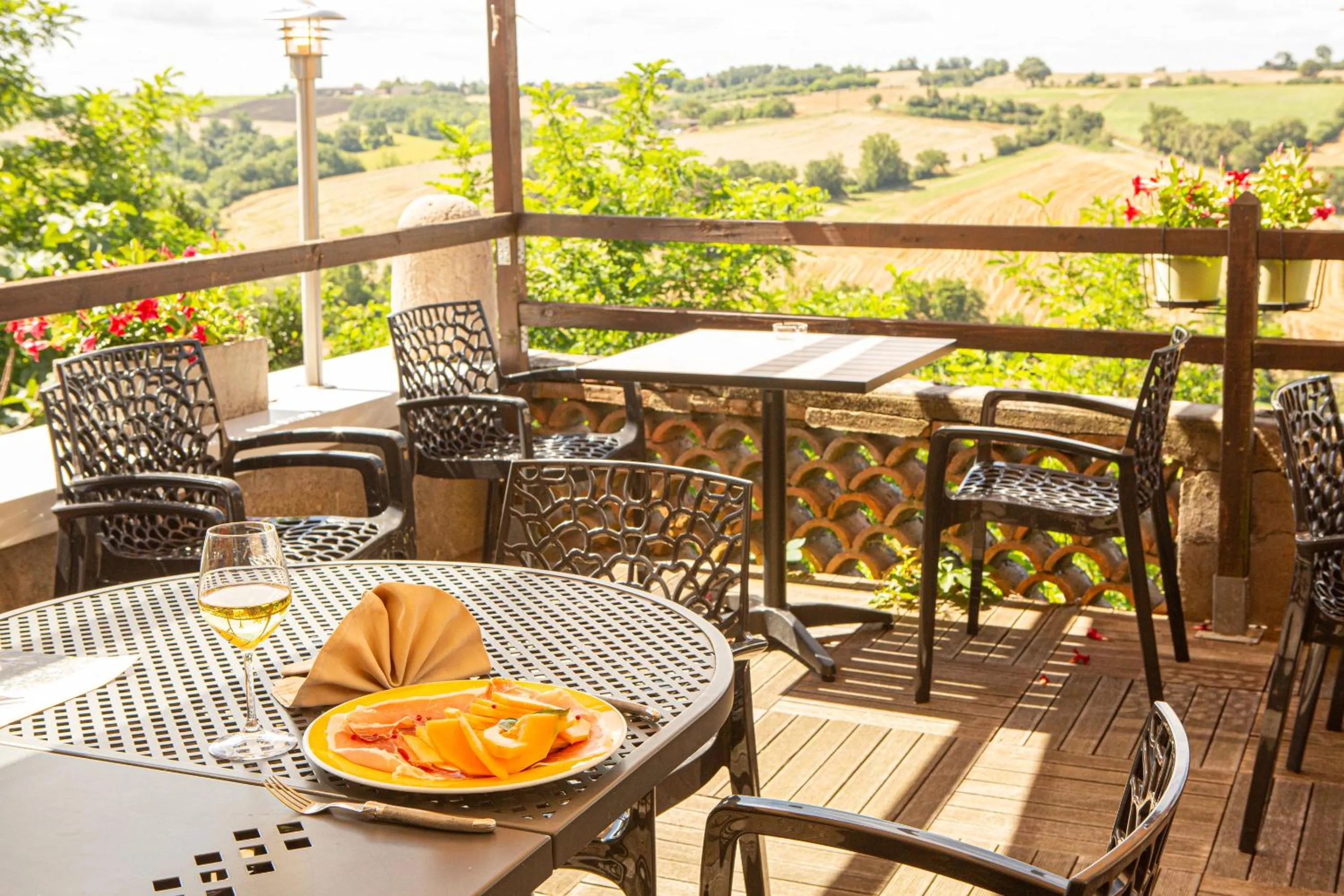 Balcony/Terrace in Logis Hotels - Le relais des deux vallées - Hôtel et restaurant
