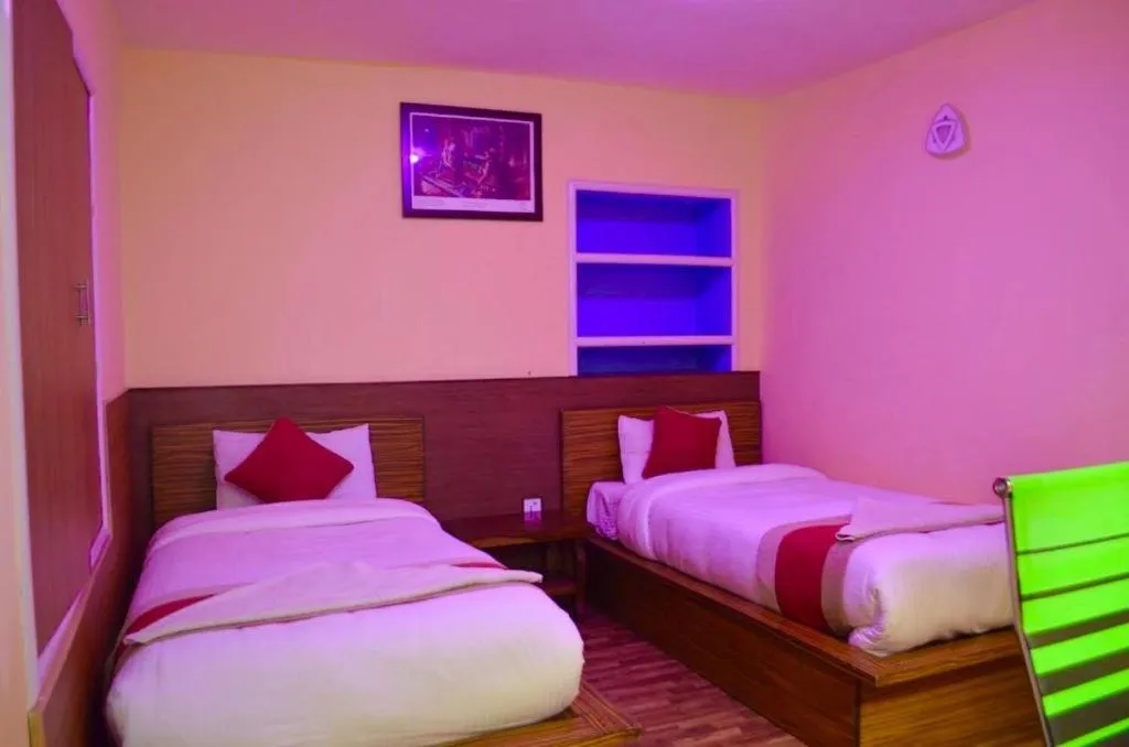 Bed in Doors Hotel Thamel