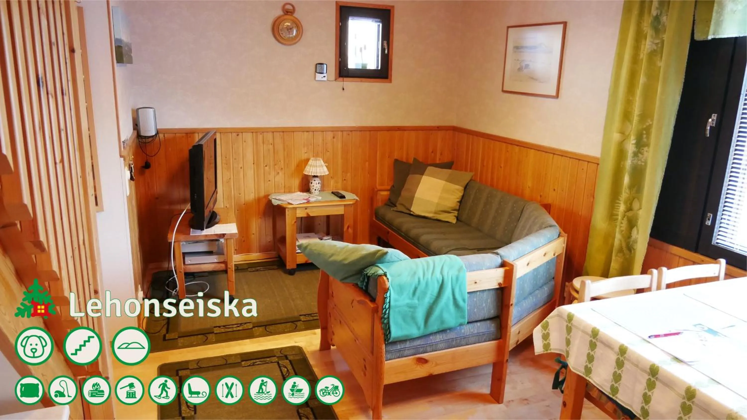 Living room, Bed in Talo Ylläs