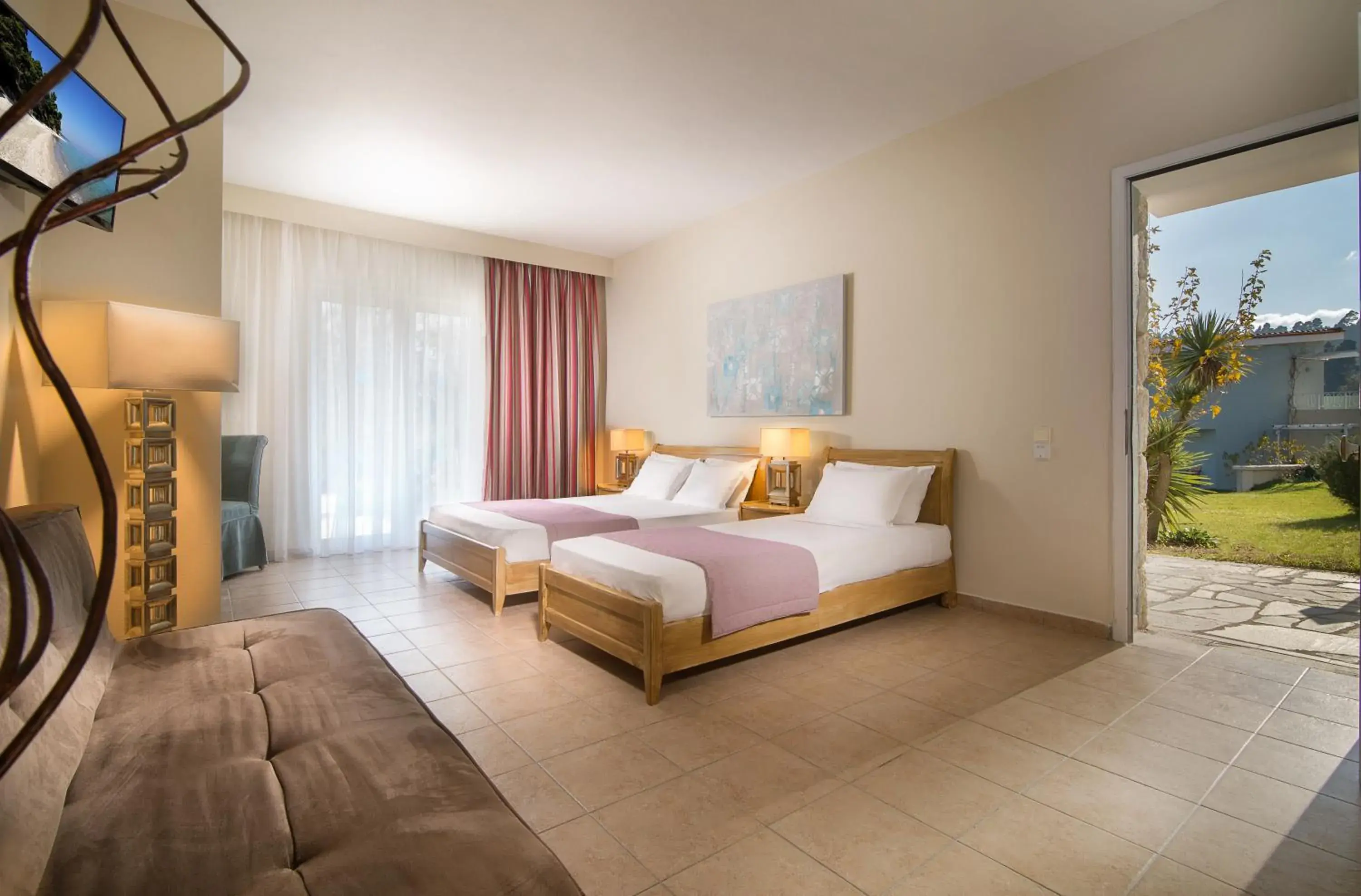 Decorative detail, Bed in Alkion Hotel Decorative detail, Bed in Alkion Hotel