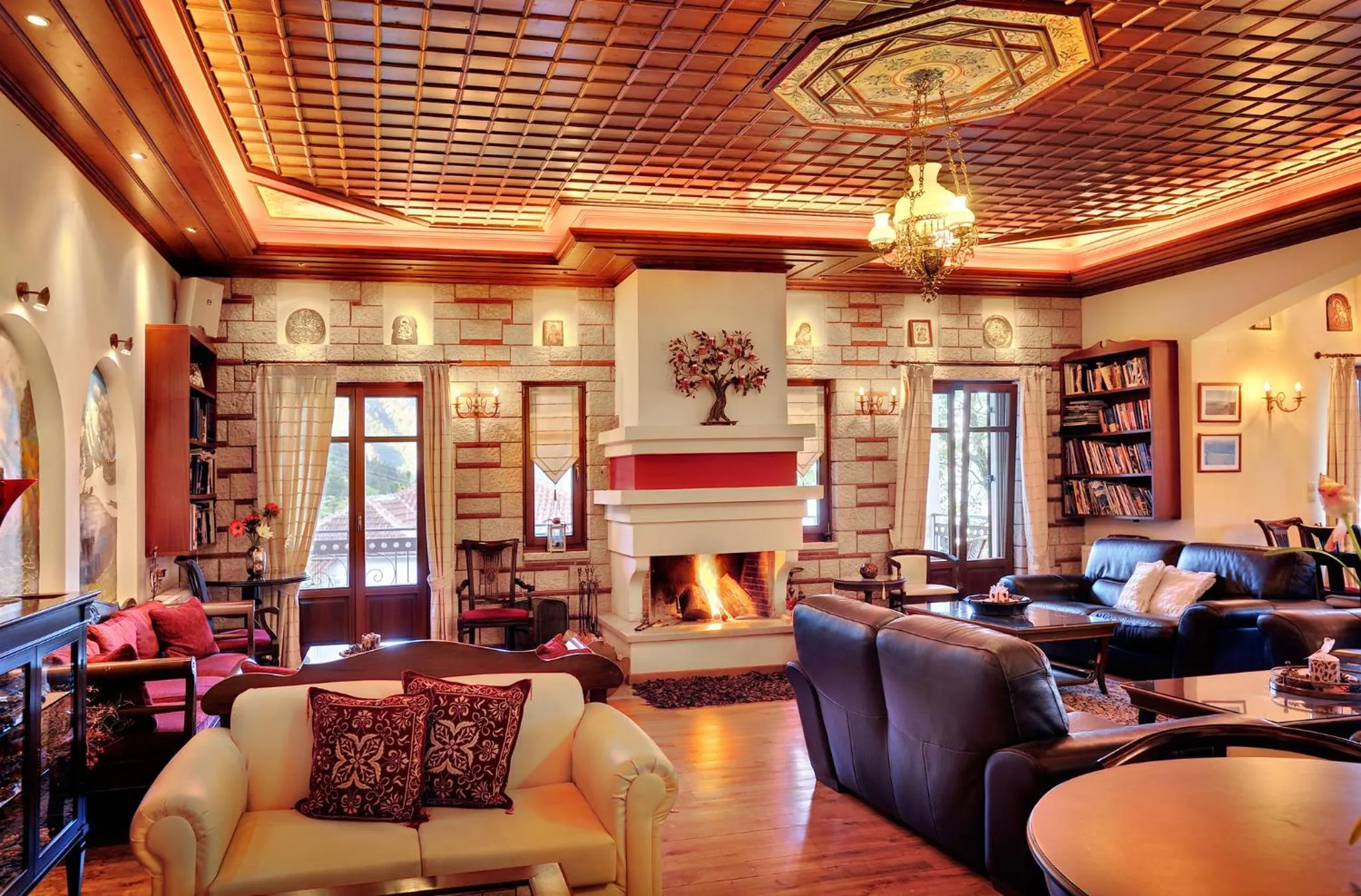 Communal lounge/ TV room in Konitsa Mountain Hotel