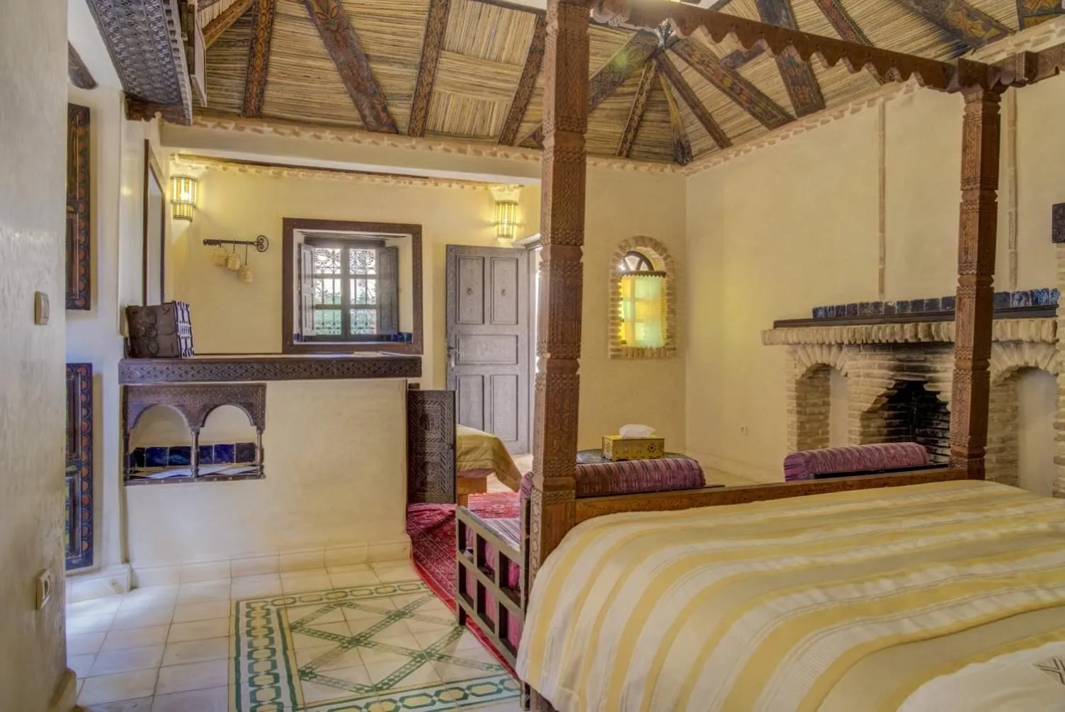 Bed in Riad Jnane Ines