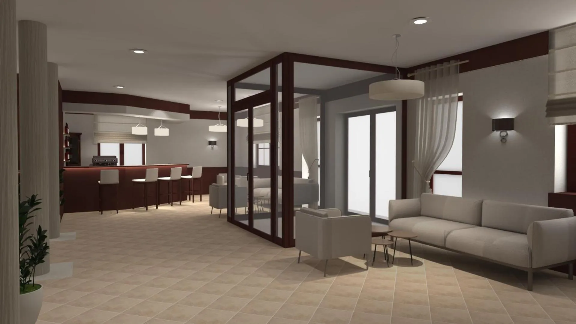 Seating area in Hotel Basztowy
