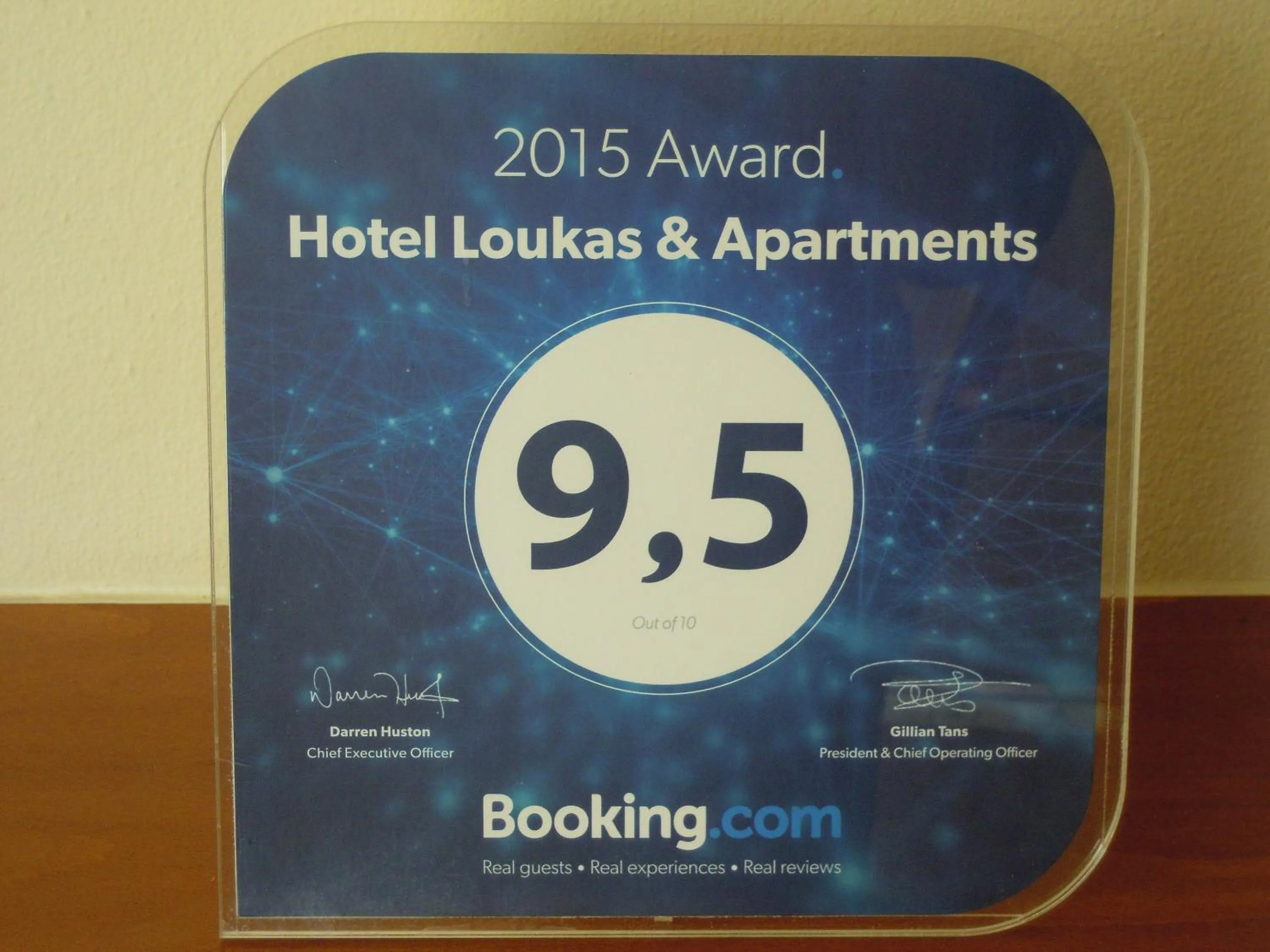 Certificate/Award in Hotel Loukas Vrachos