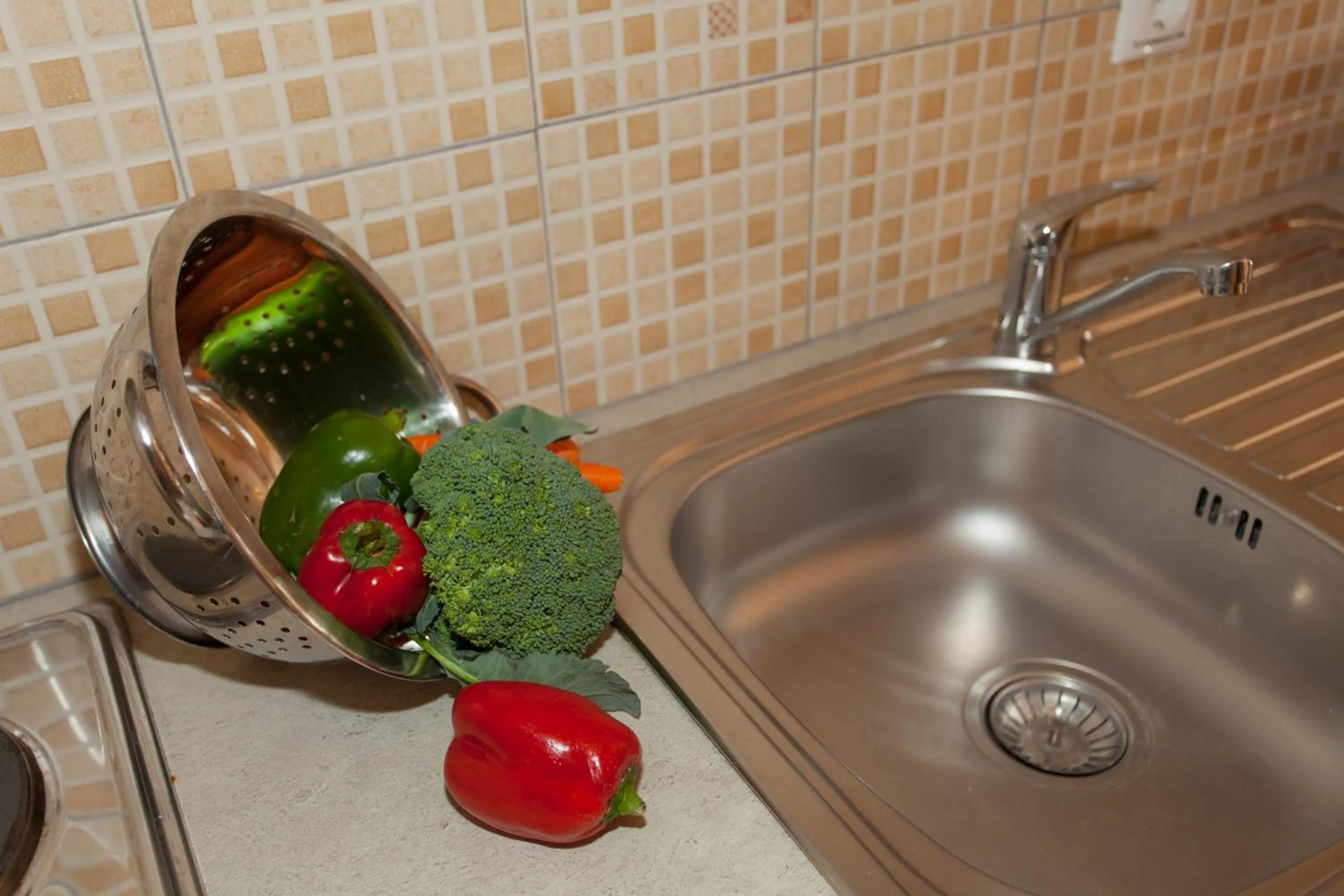 Kitchen or kitchenette in Hotel Loukas Vrachos