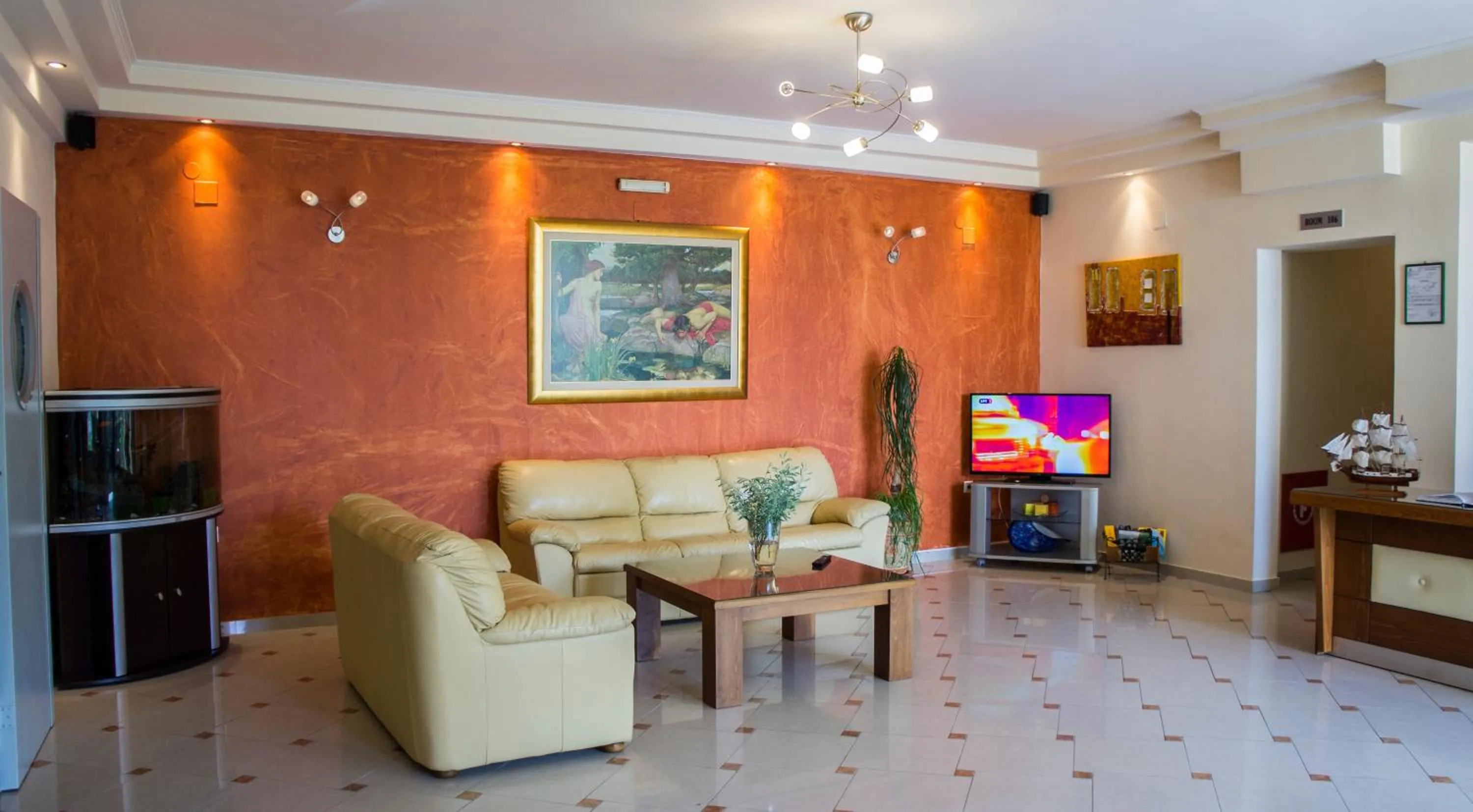 Living room in Hotel Loukas Vrachos