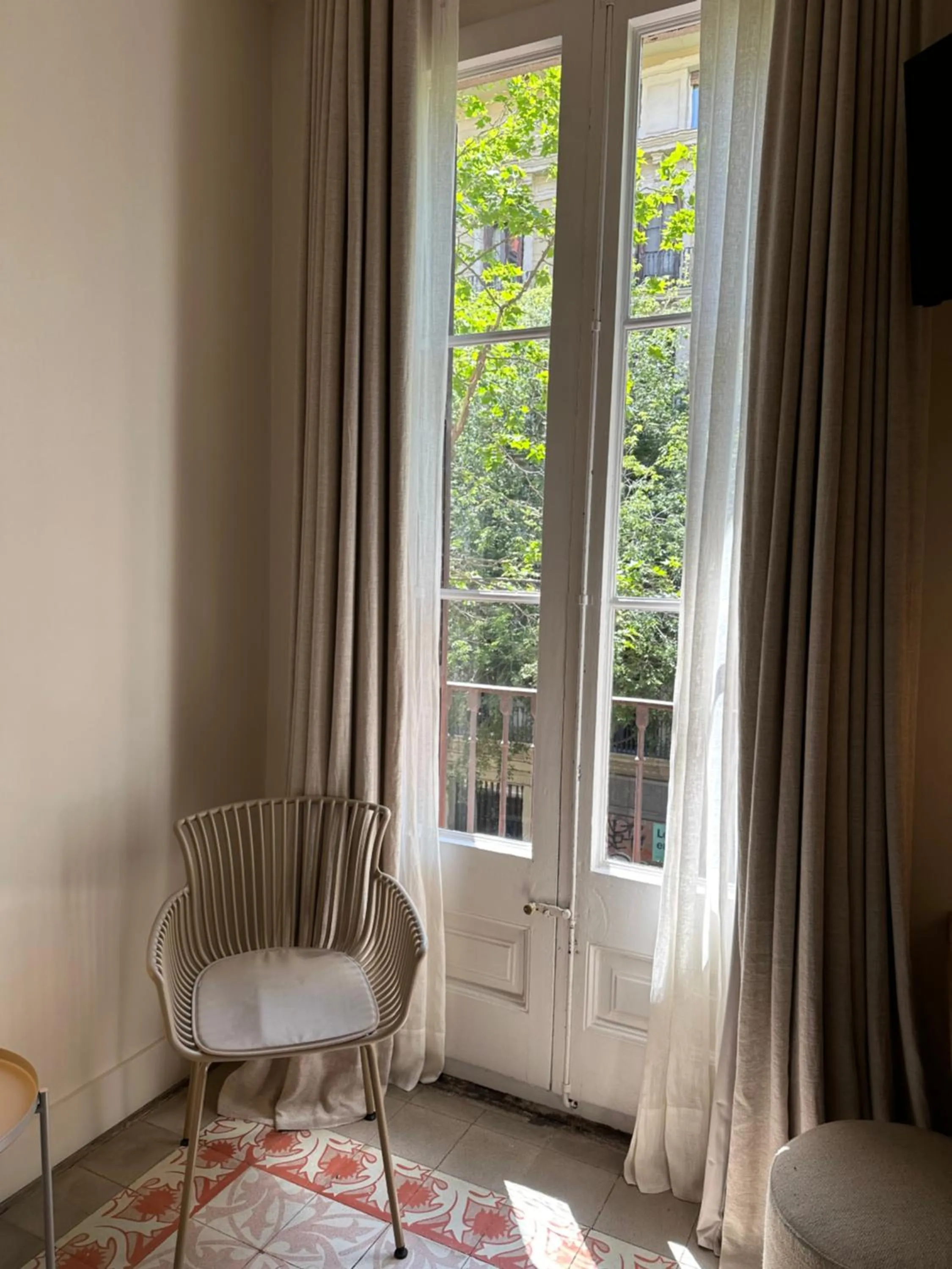 Seating area in Hostal Goya