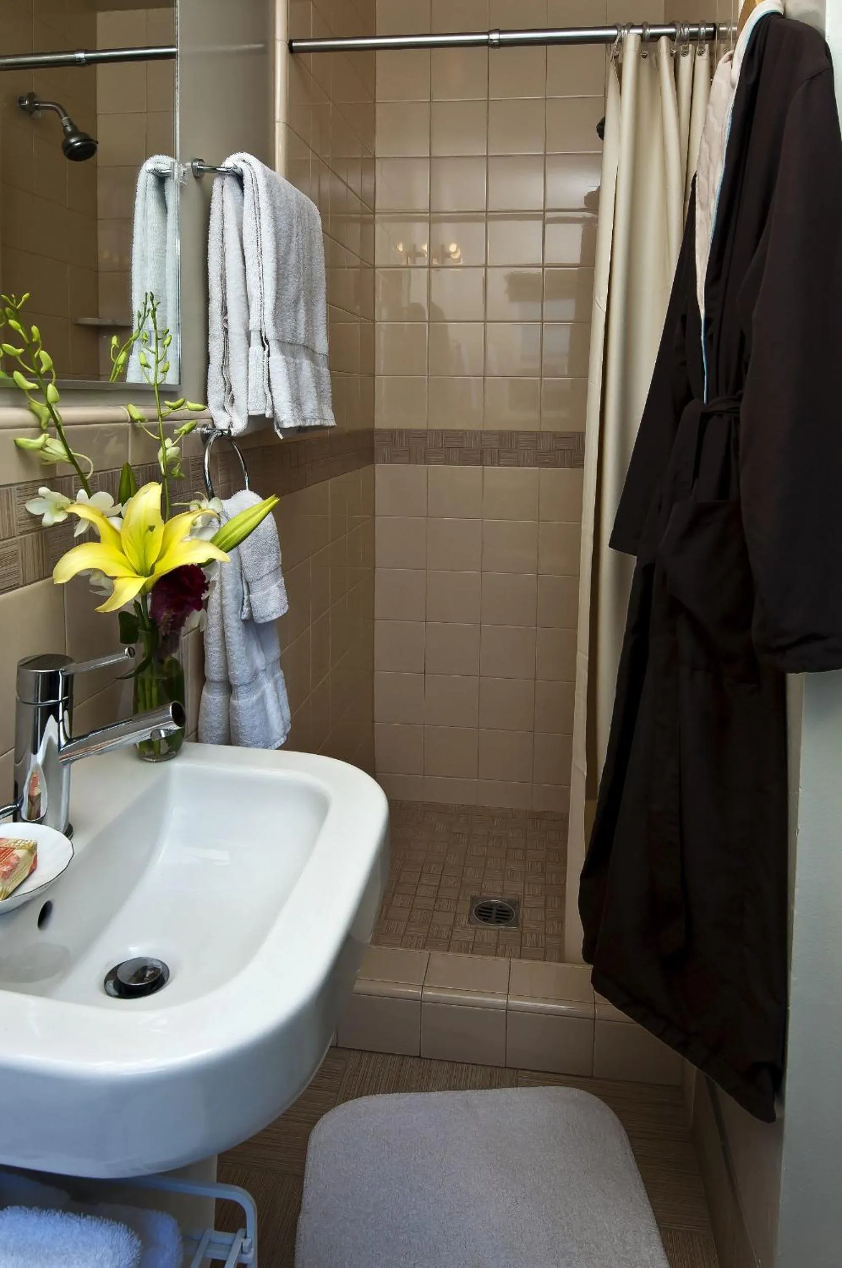 Shower in Aurora Hotel