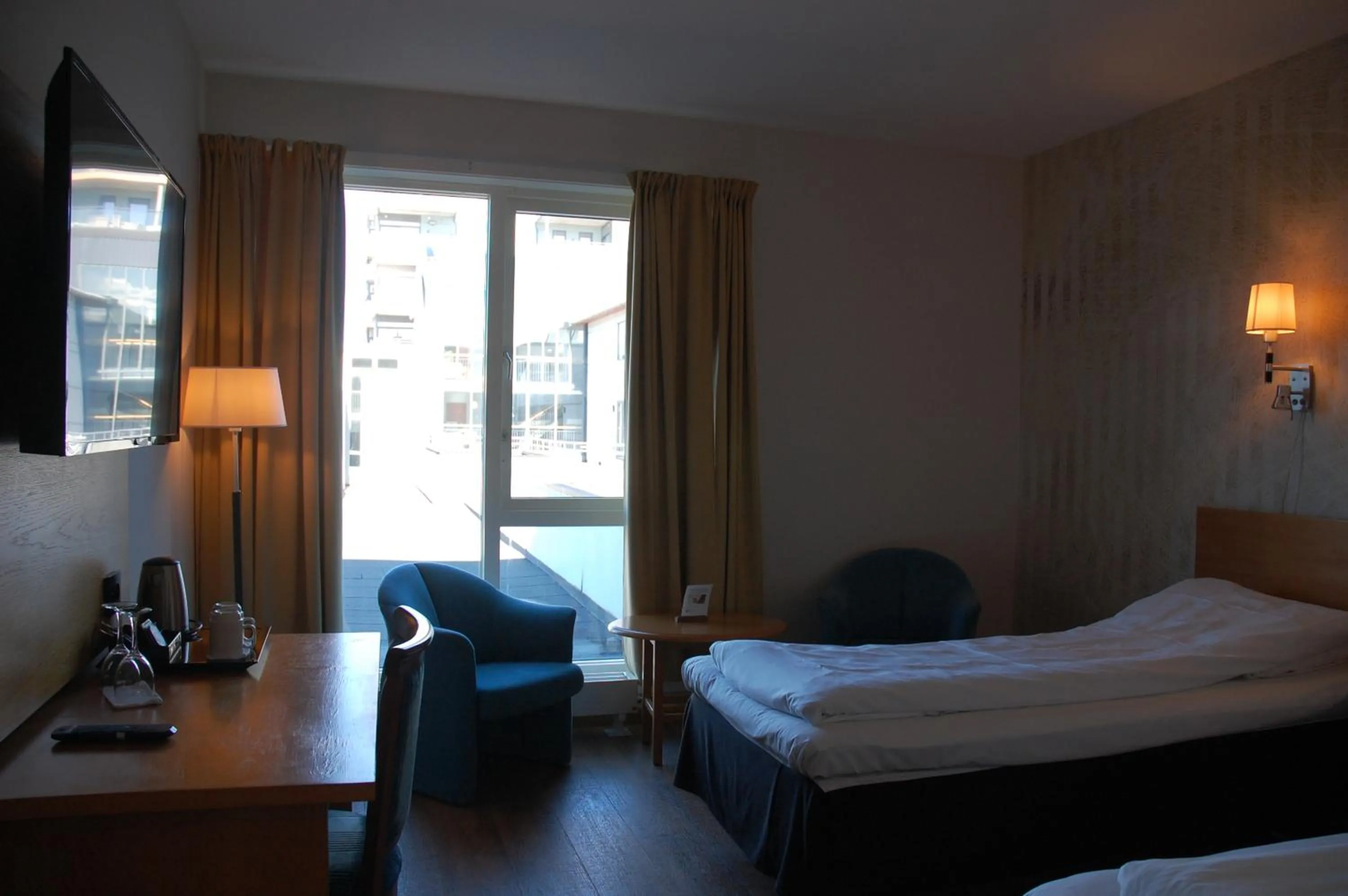 Bedroom, Bed in Ørland Kysthotell