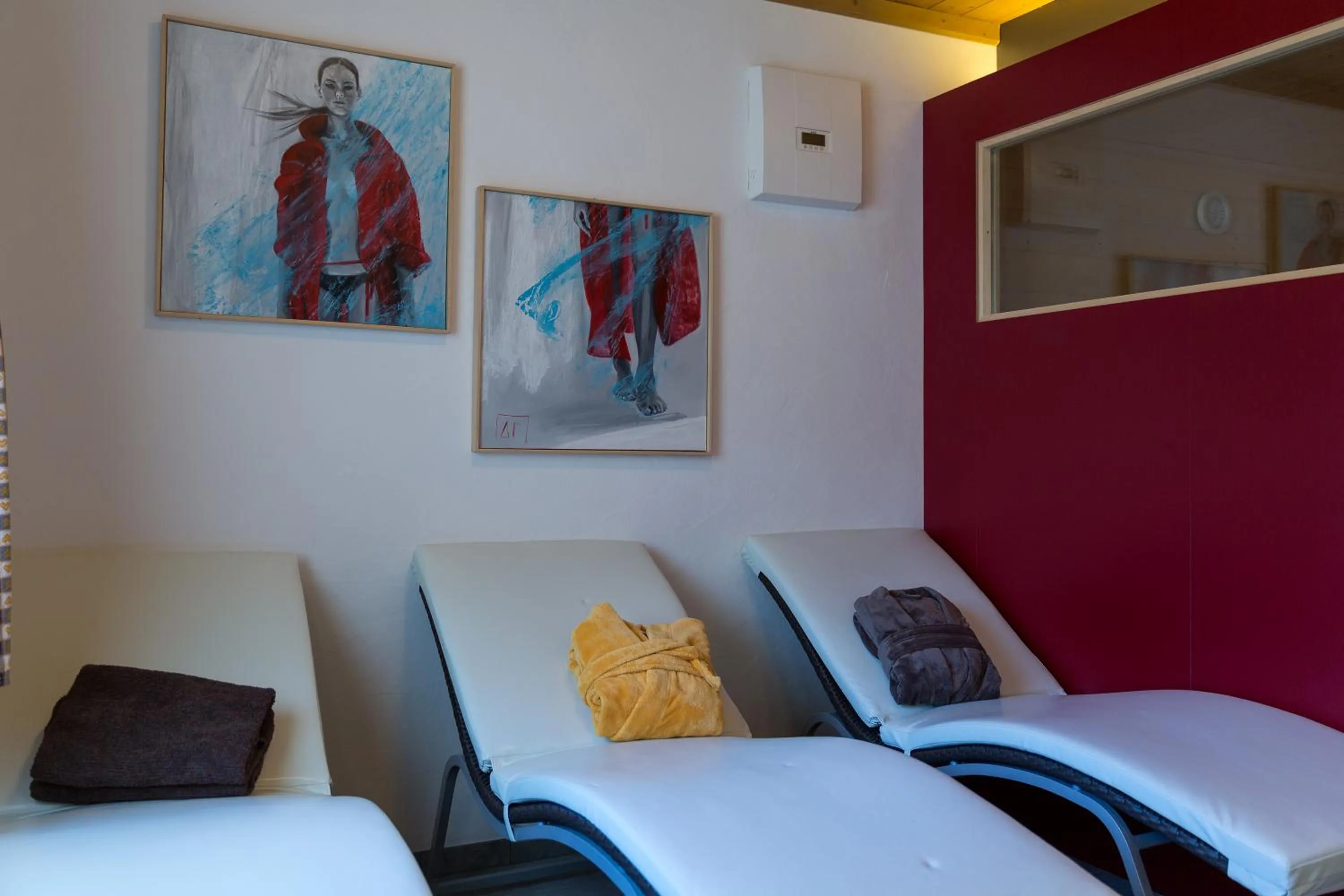 Sauna, Bed in Hotel Bergland