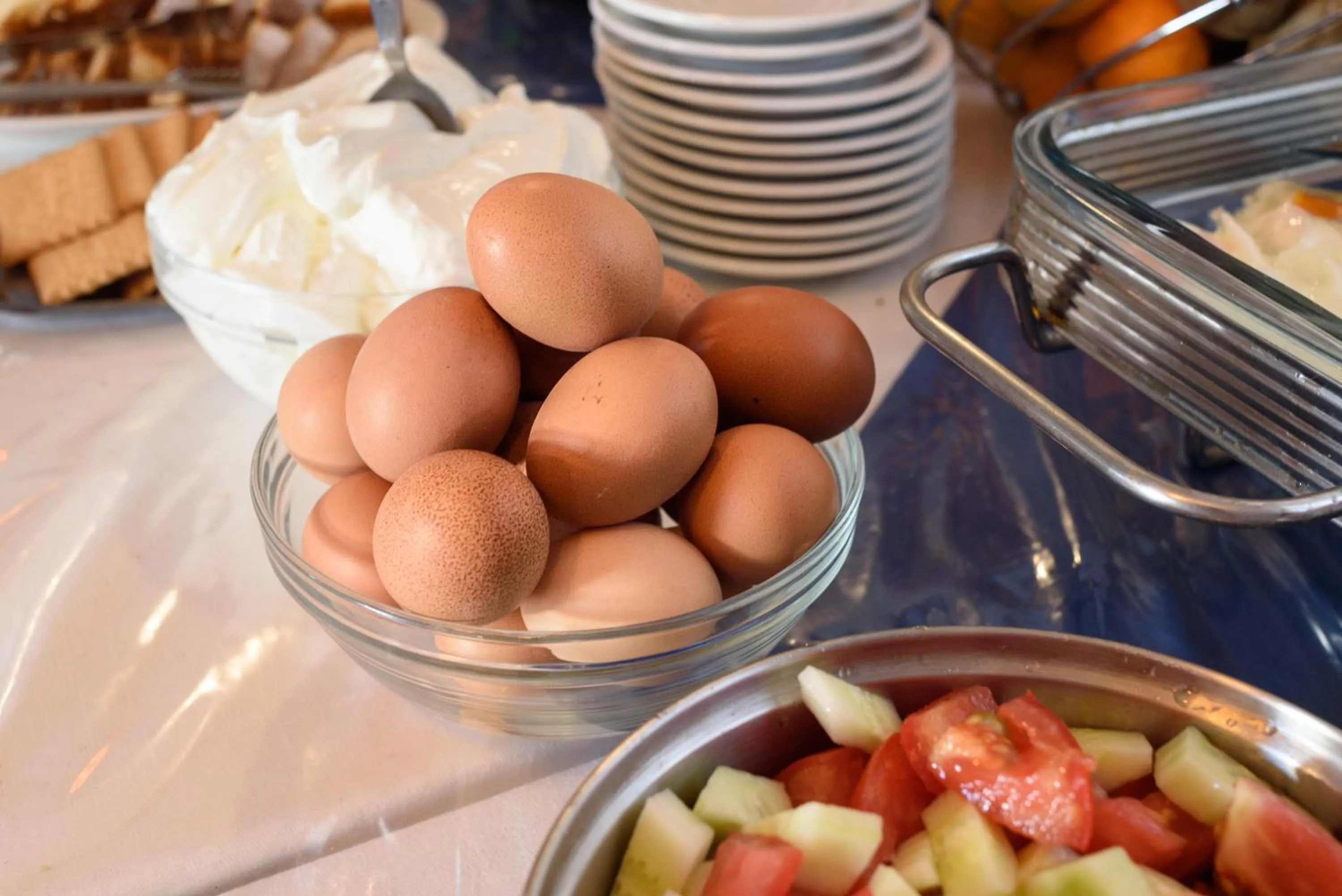 Buffet breakfast in Hotel Porto Perissa