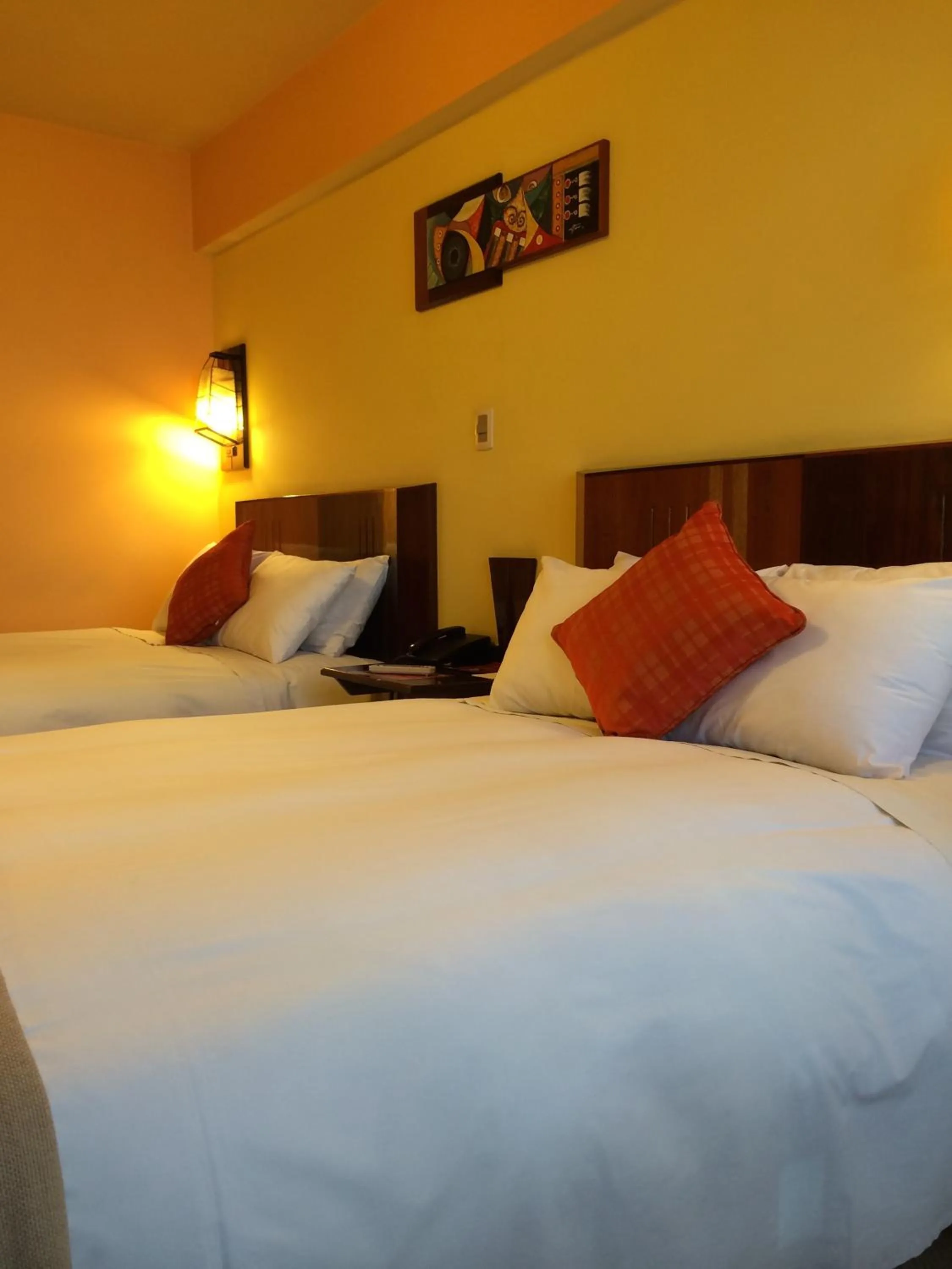 Decorative detail, Bed in Royal Inn Hotel Puno