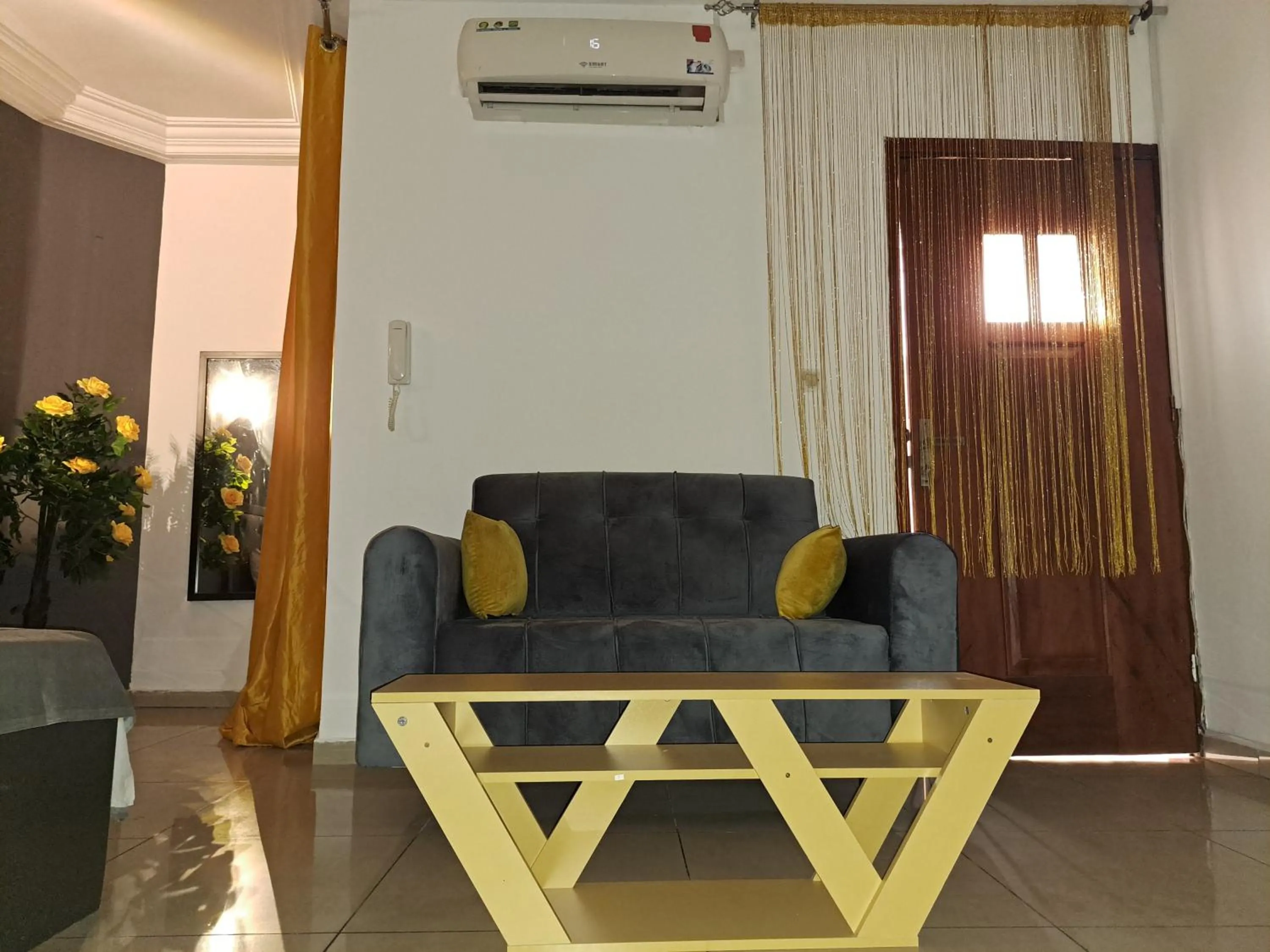 Seating area in REV Residence