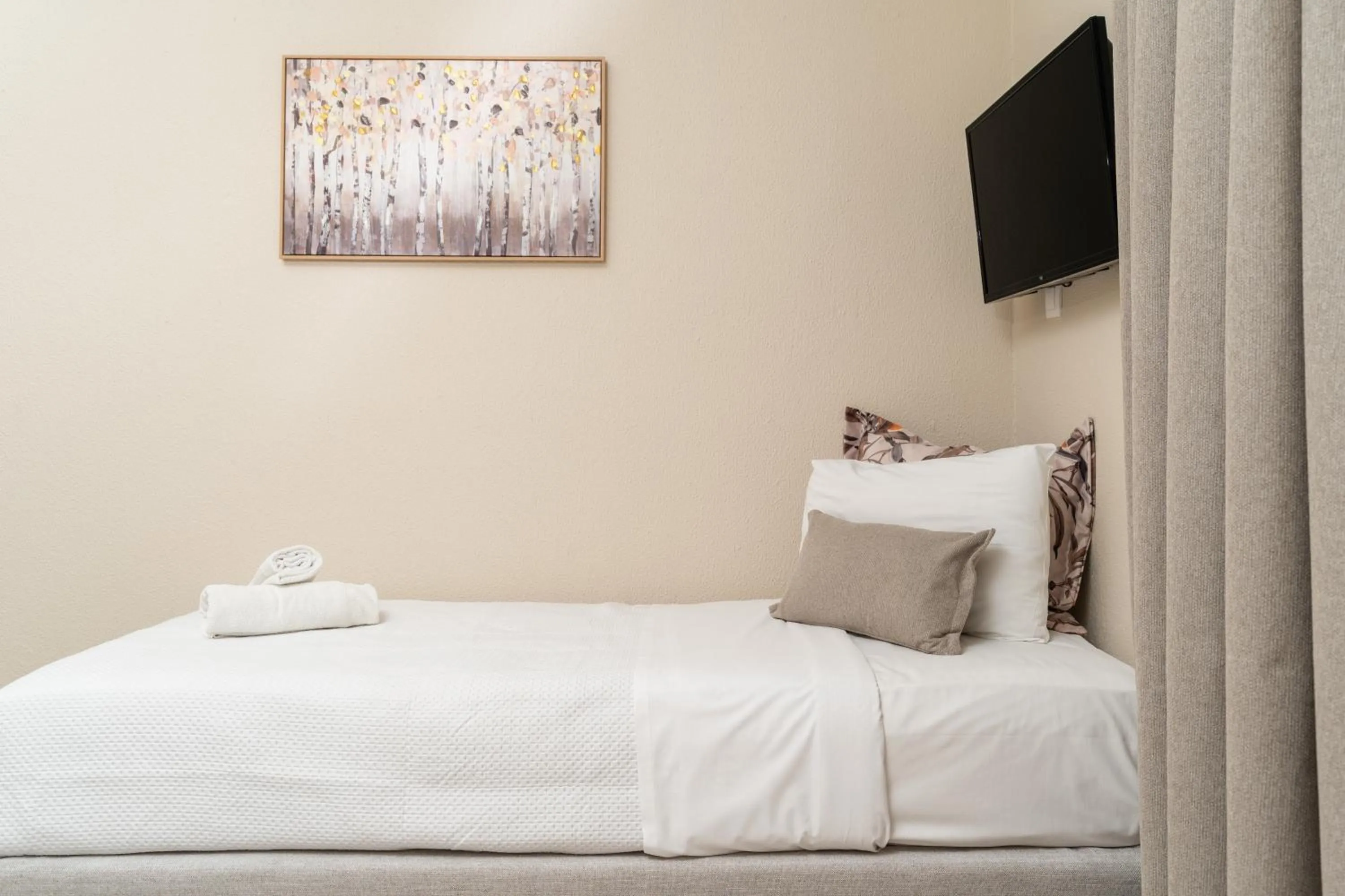 View (from property/room), Bed in Georgalas Sun Beach Resort