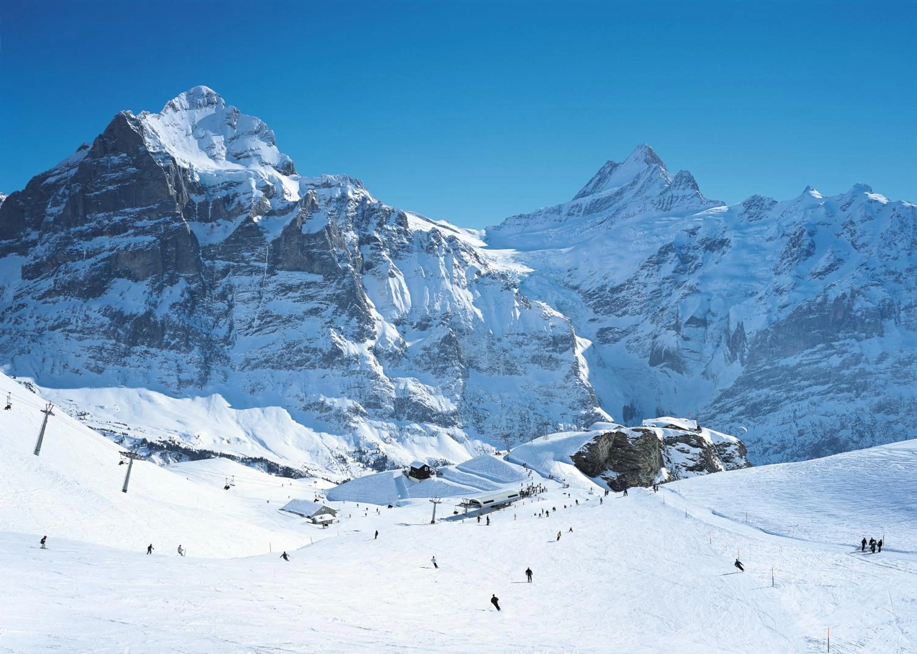 Skiing in Berggasthaus First - Only Accessible by Cable Car