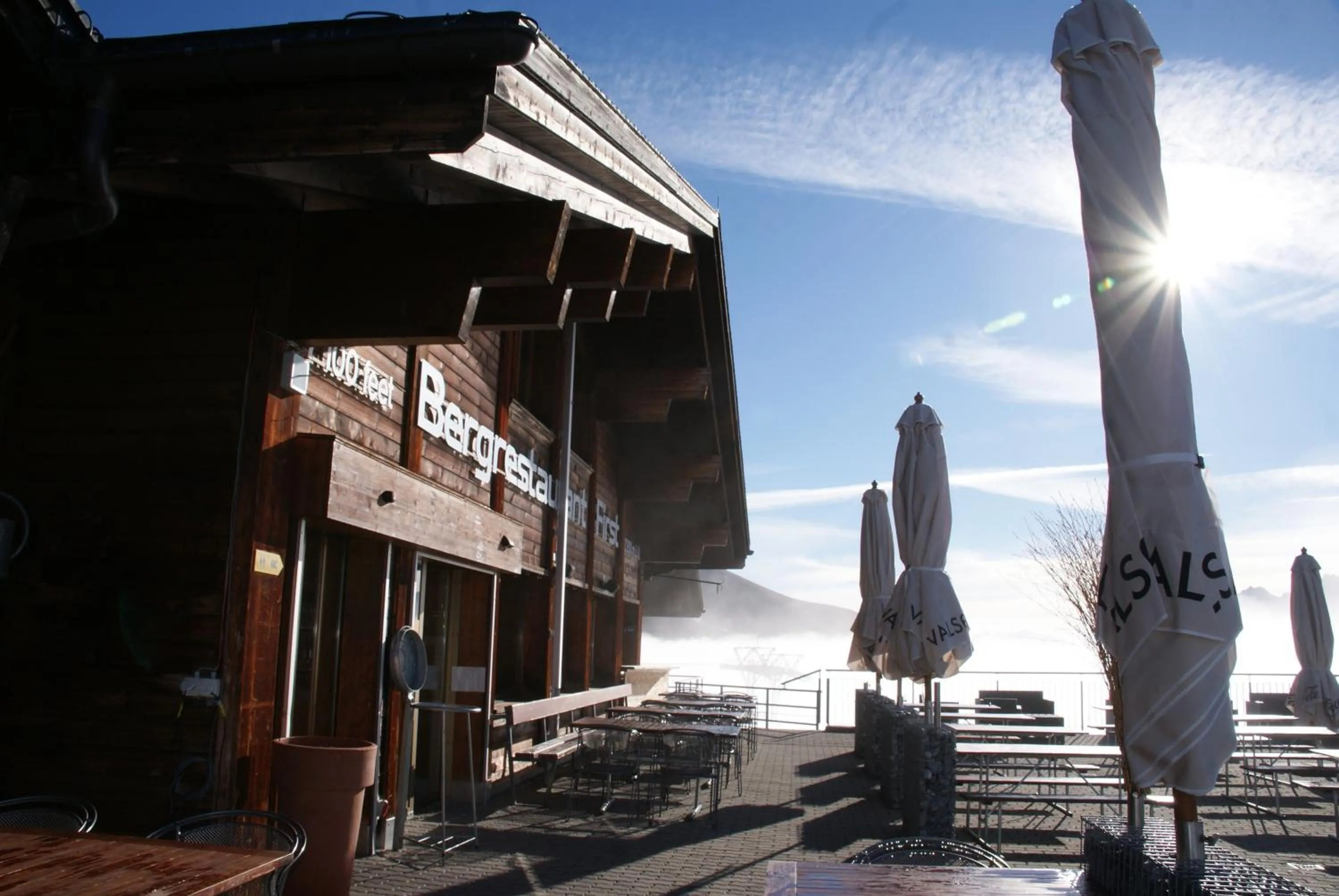 Balcony/Terrace in Berggasthaus First - Only Accessible by Cable Car