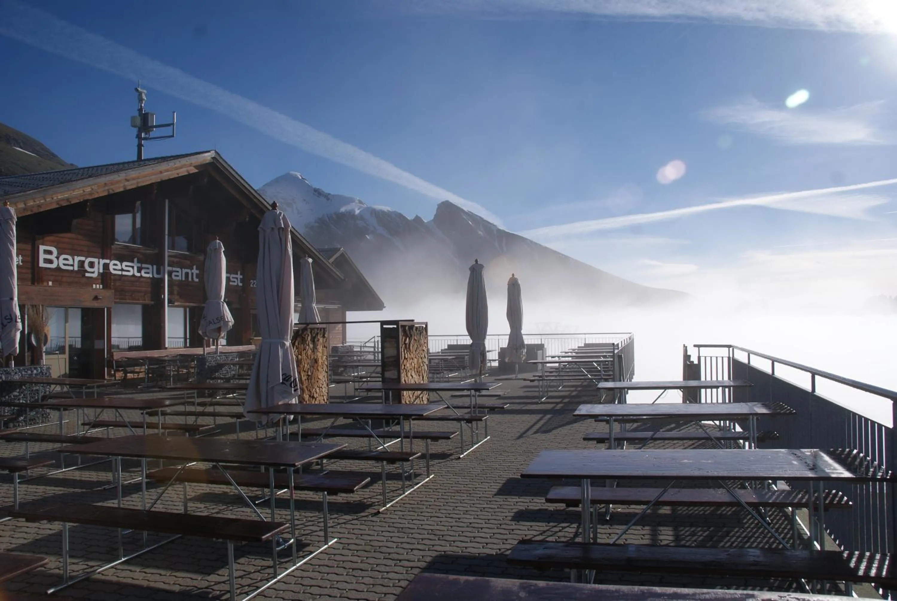 Balcony/Terrace in Berggasthaus First - Only Accessible by Cable Car
