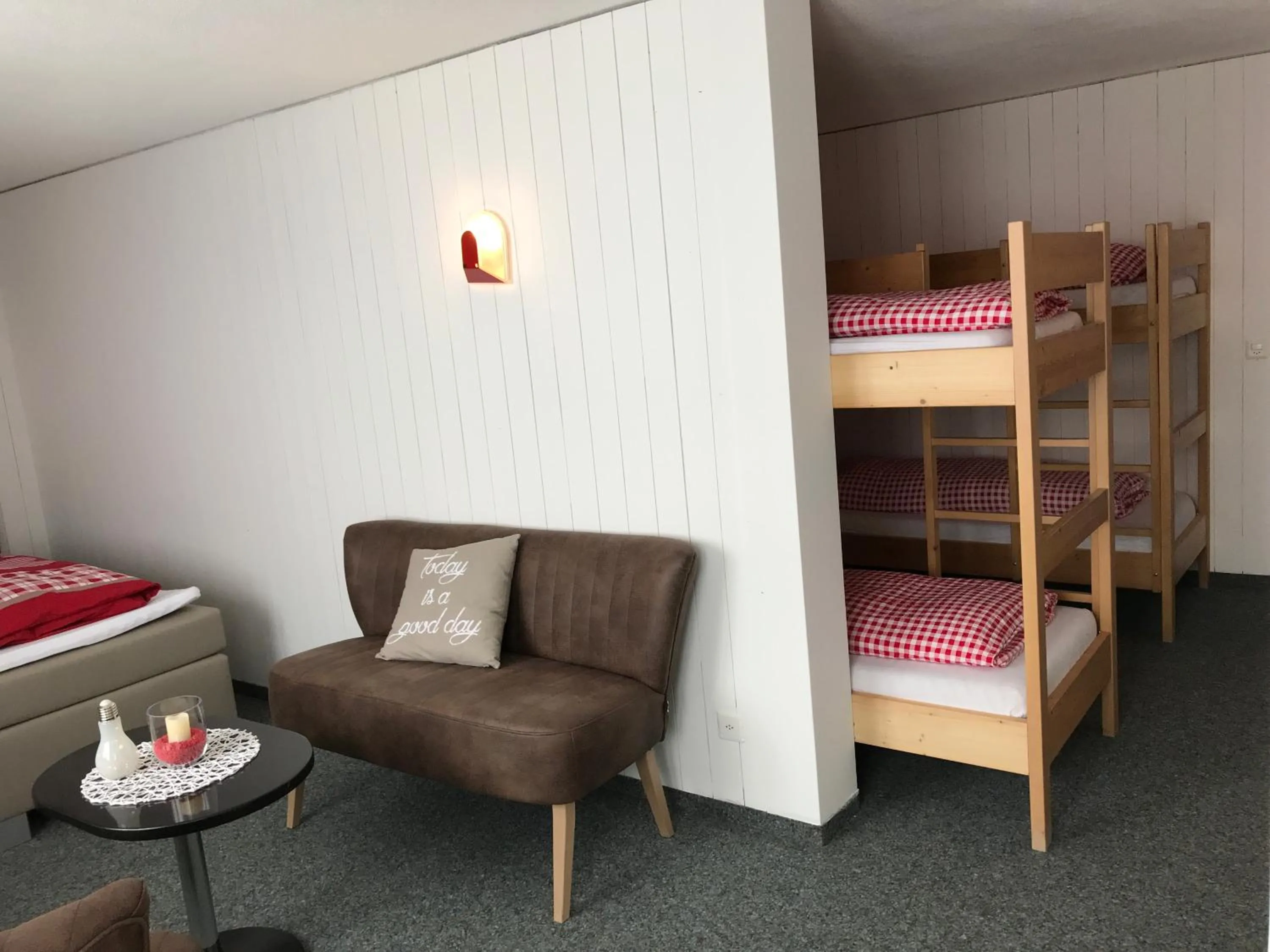 Living room, Bed in Berggasthaus First - Only Accessible by Cable Car