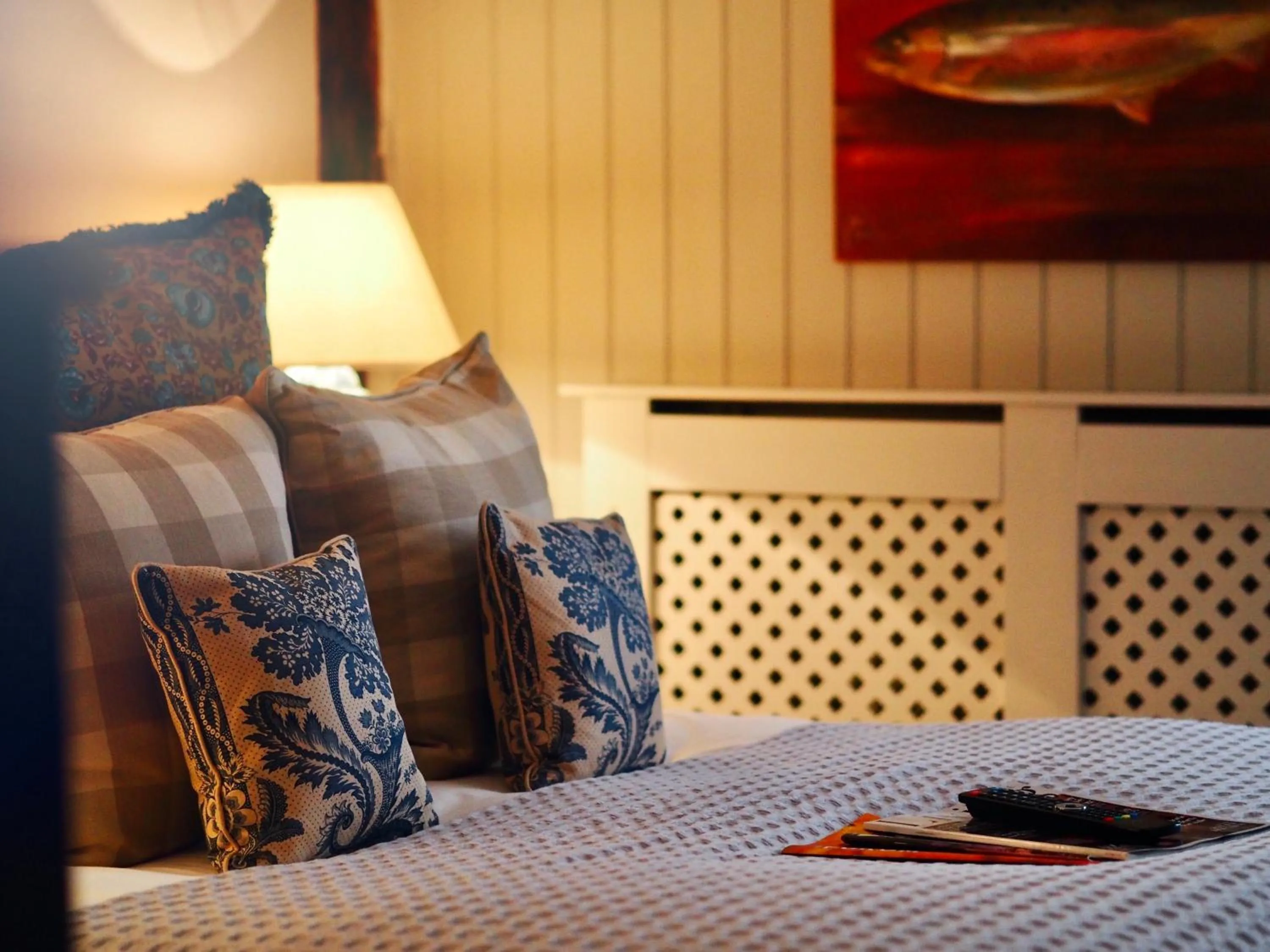 Bed in The Greyhound on the Test Hotel