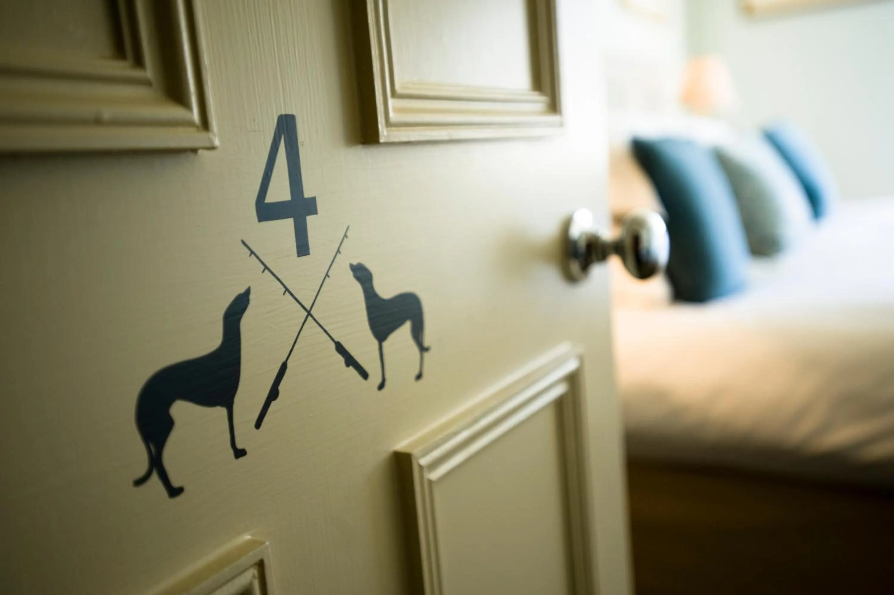 Bed in The Greyhound on the Test Hotel