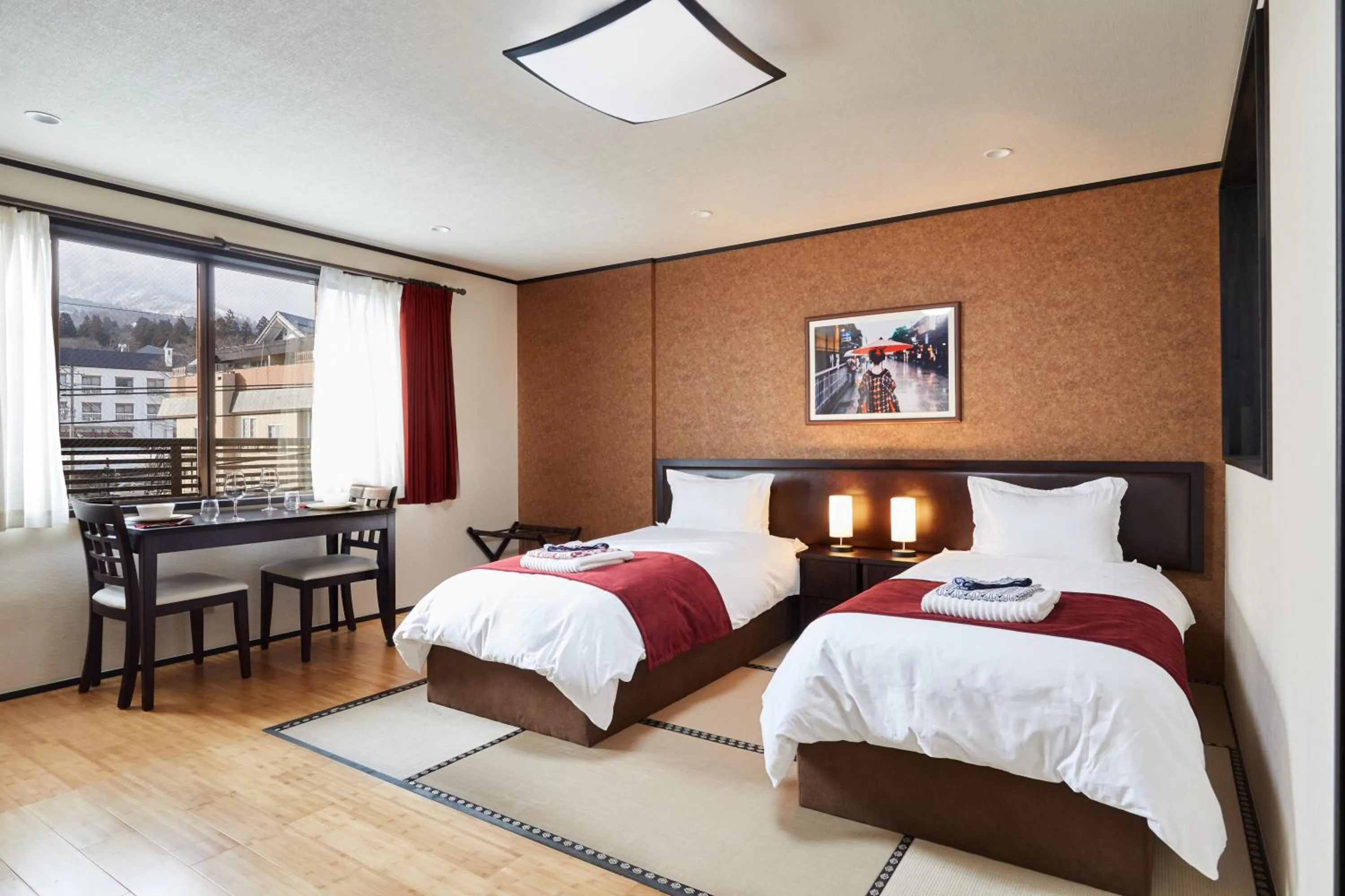 Bedroom, Bed in The Address Akakura