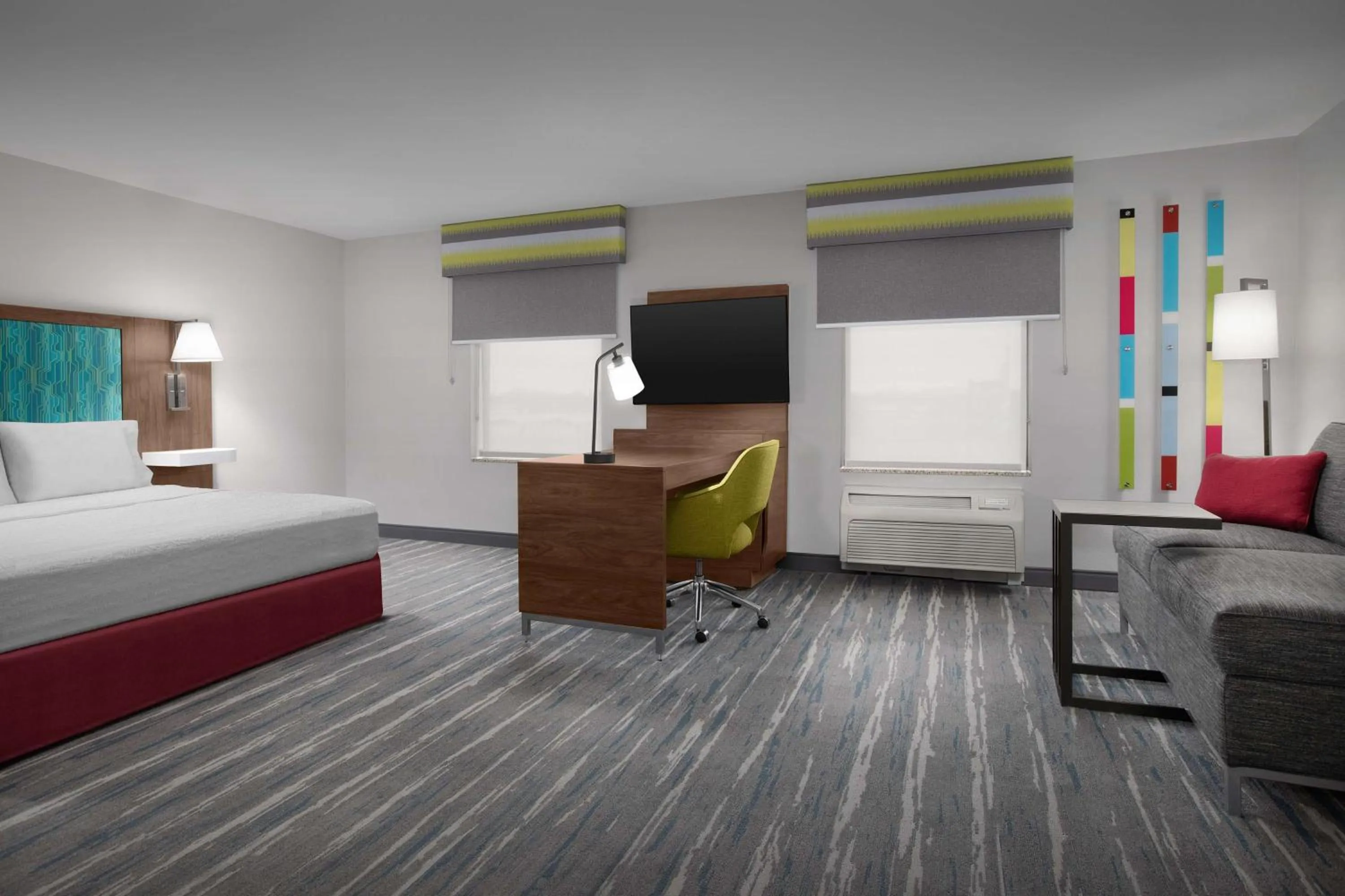 Living room, Bed in Hampton Inn Yorkville