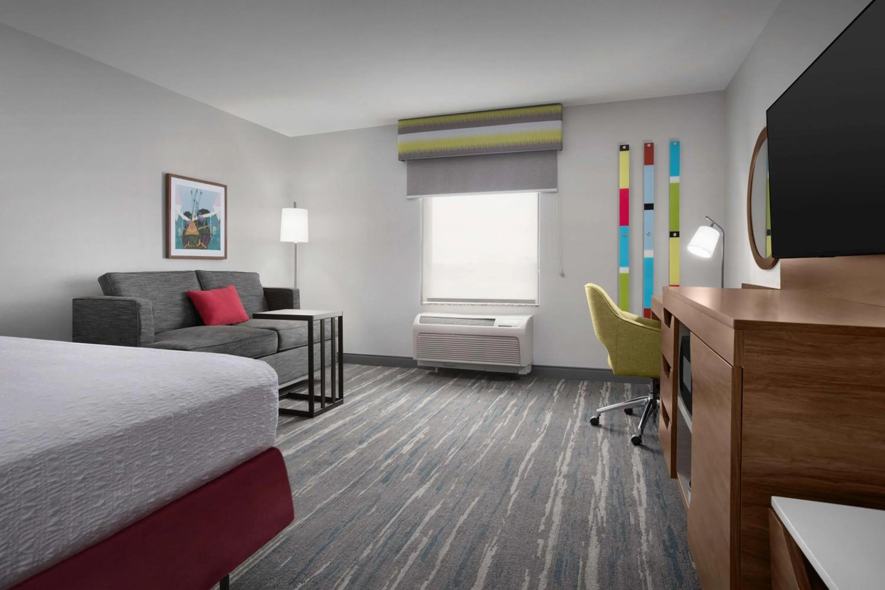 Living room, Bed in Hampton Inn Yorkville