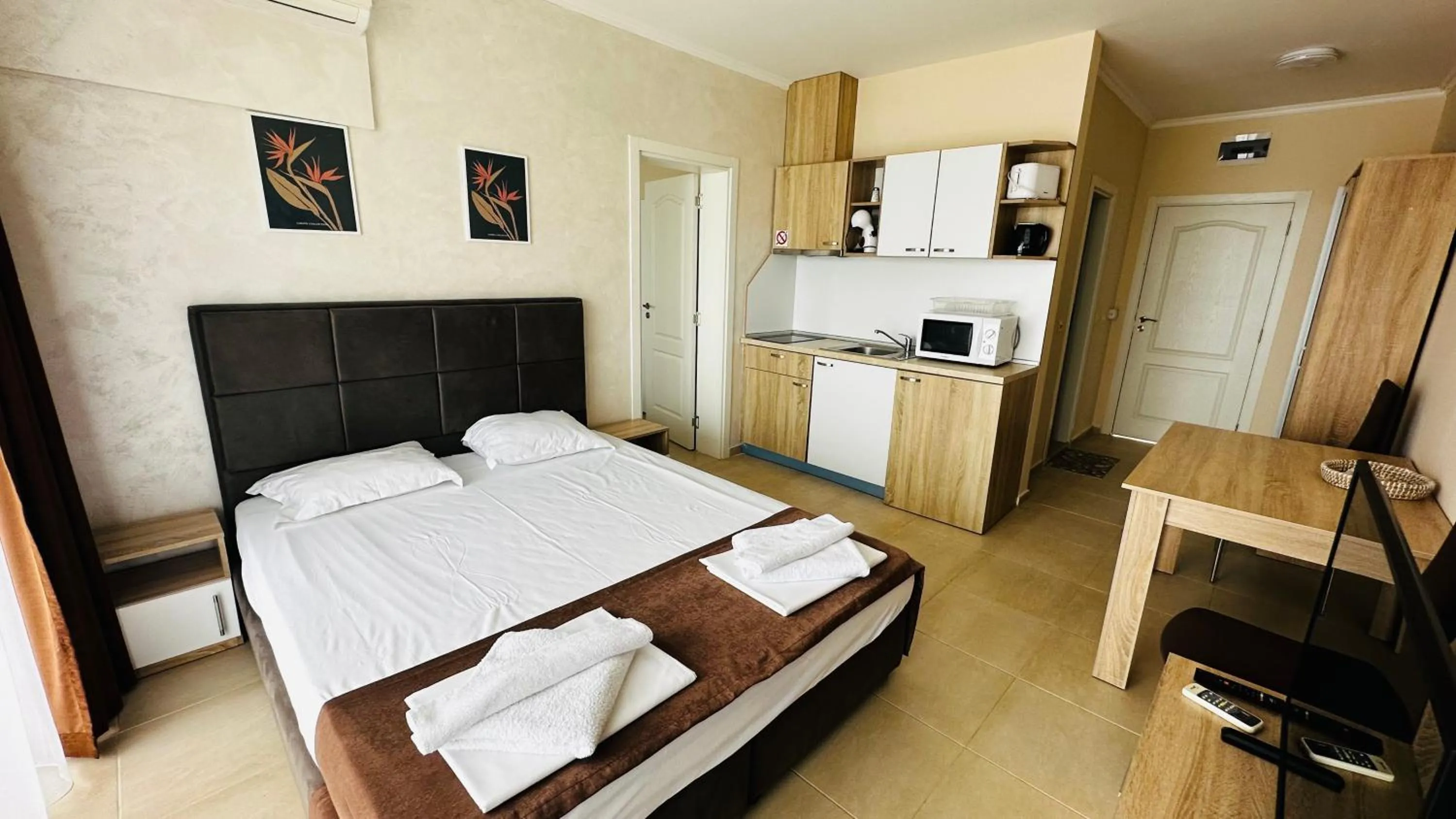 Bed in Akrotiria Beach Apart Complex