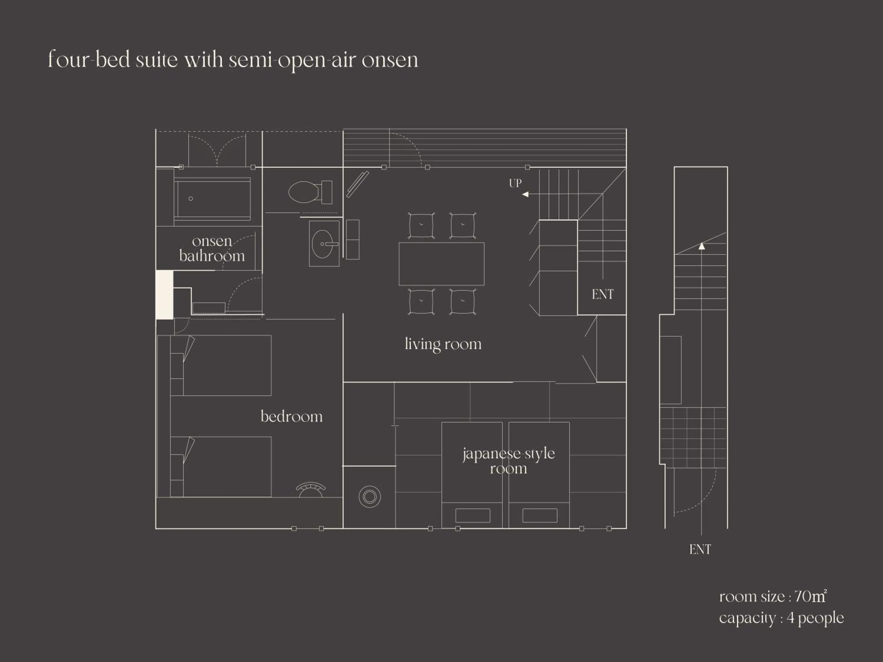 Floor plan in OTARU RETREAT by Onko Chishin