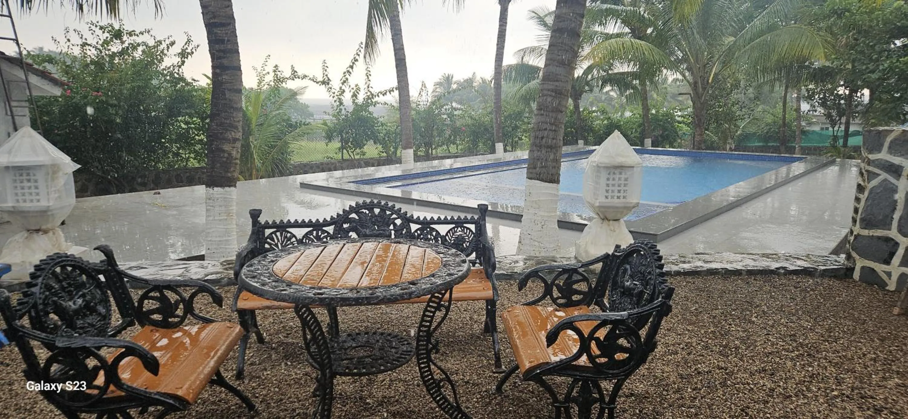Pool view in Aqua Arina Holiday Farm House