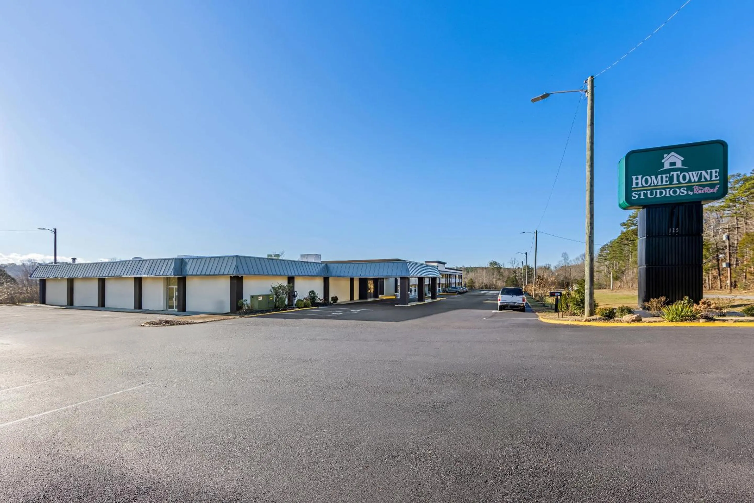 Property building in HomeTowne Studios by Red Roof Athens, TN