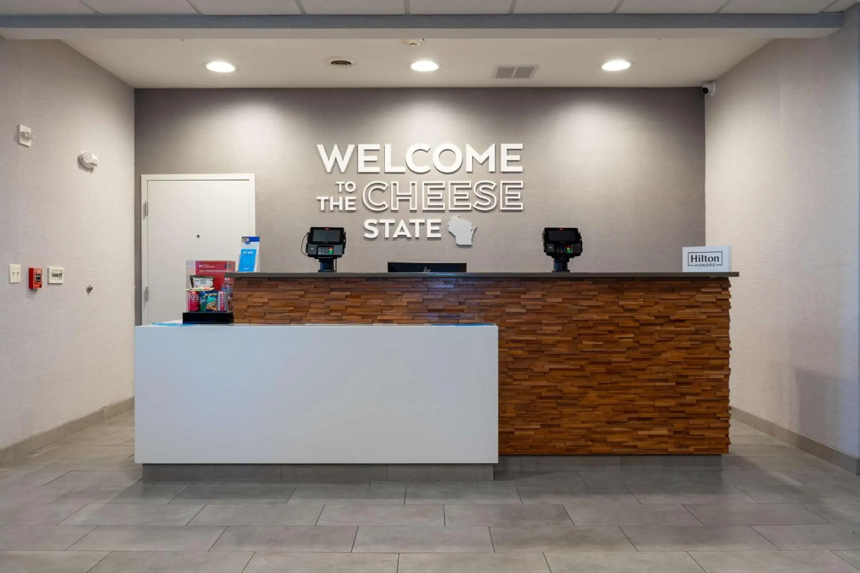 Lobby or reception in Hampton Inn Elkhorn Lake Geneva Area Lobby or reception in Hampton Inn Elkhorn Lake Geneva Area