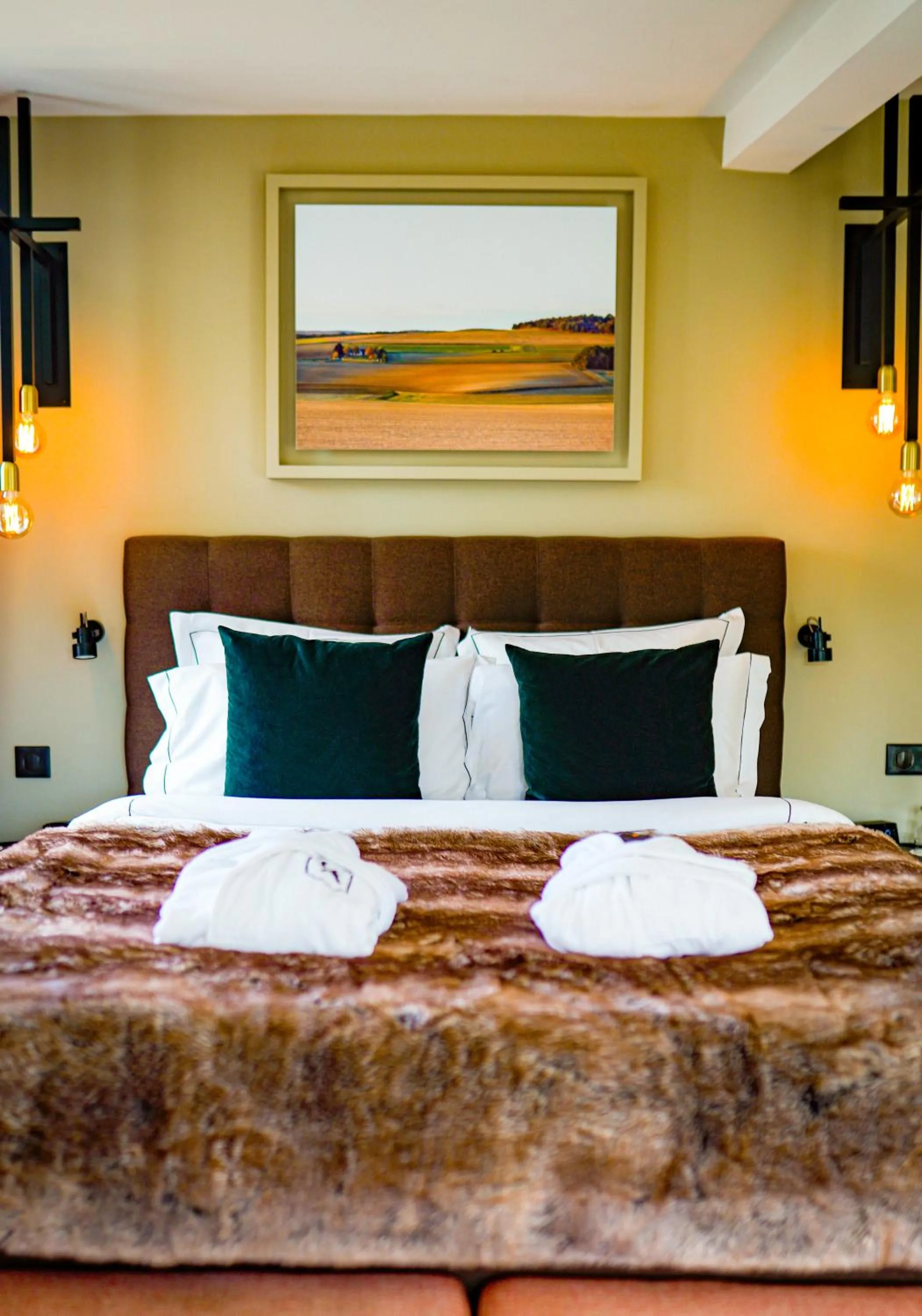 Bed in Hôtel-Restaurant Bel Ami