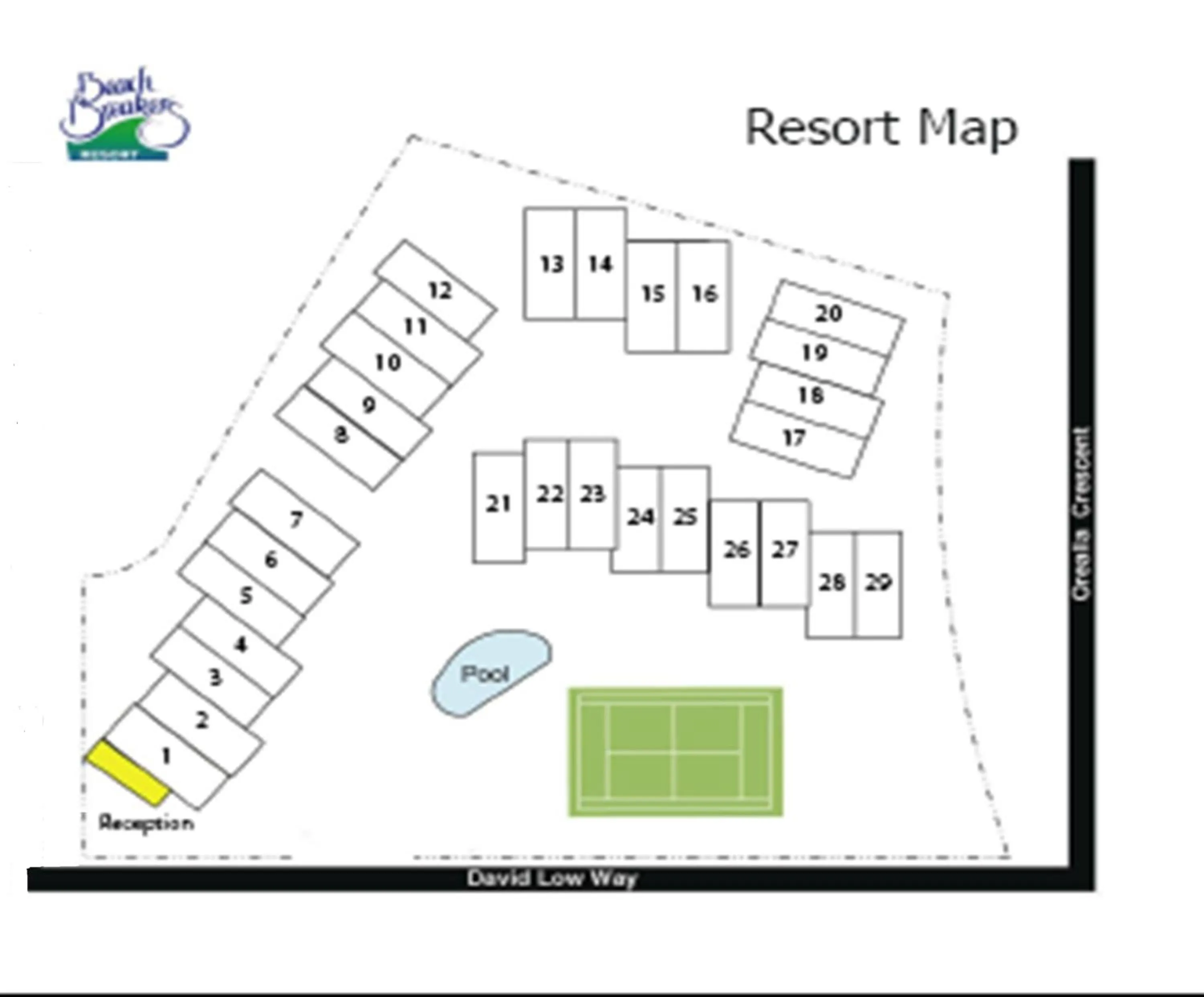 Property building in Beach Breakers Resort