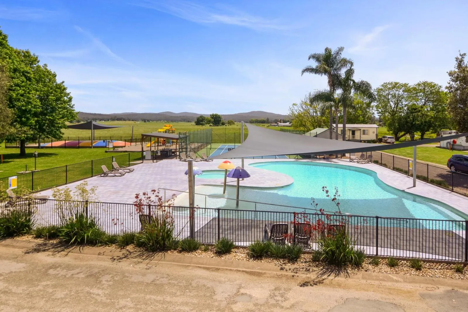 Pool view in Moruya Holiday Park