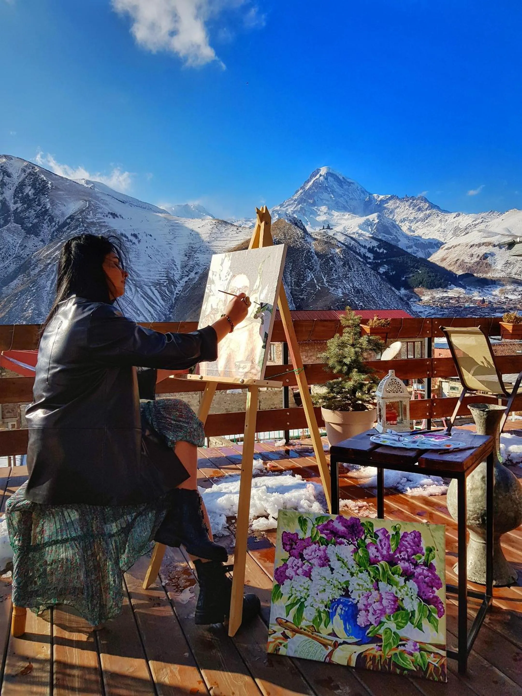 Winter in Sunshine Kazbegi