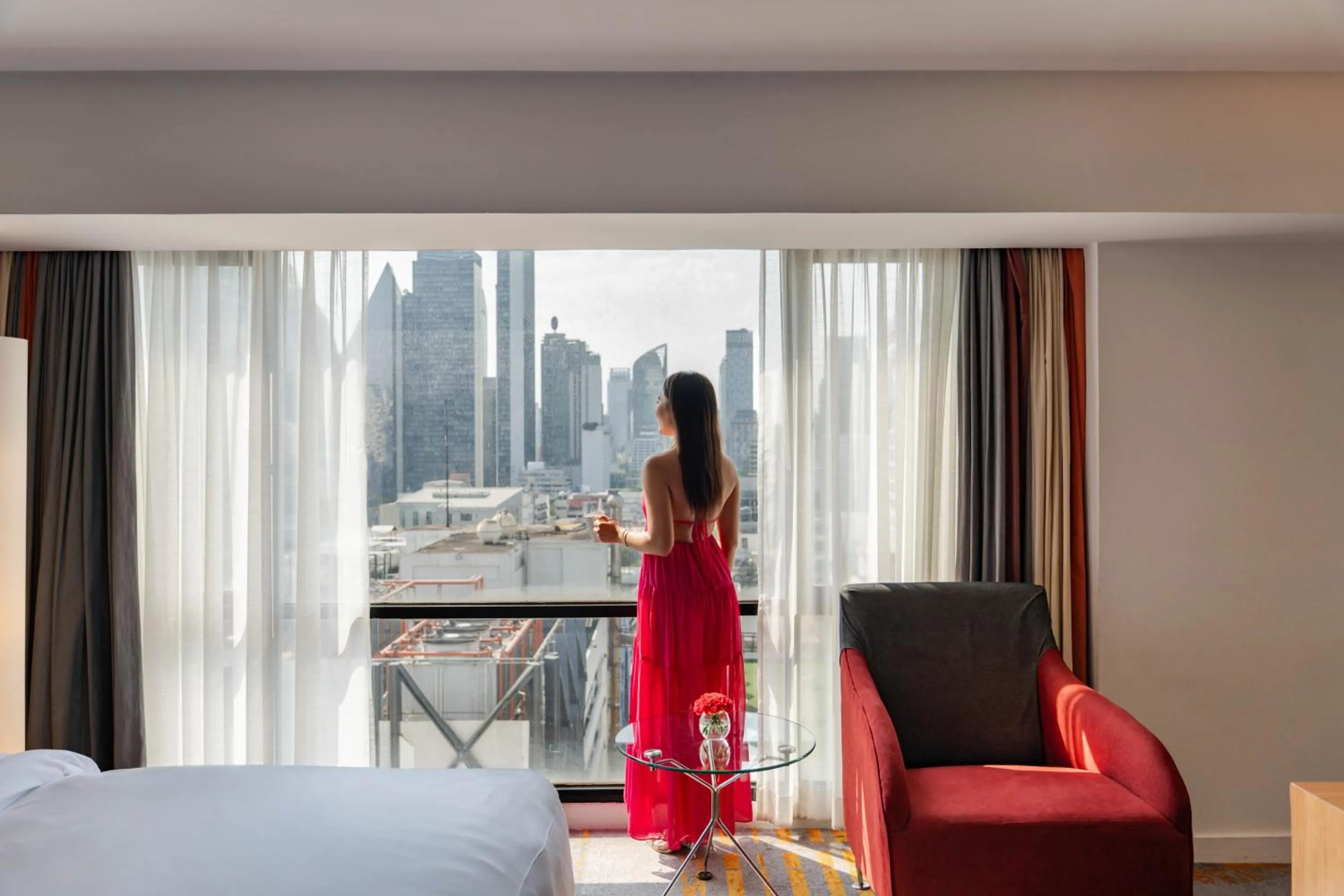 View (from property/room), Bed in BelAire Bangkok Sukhumvit