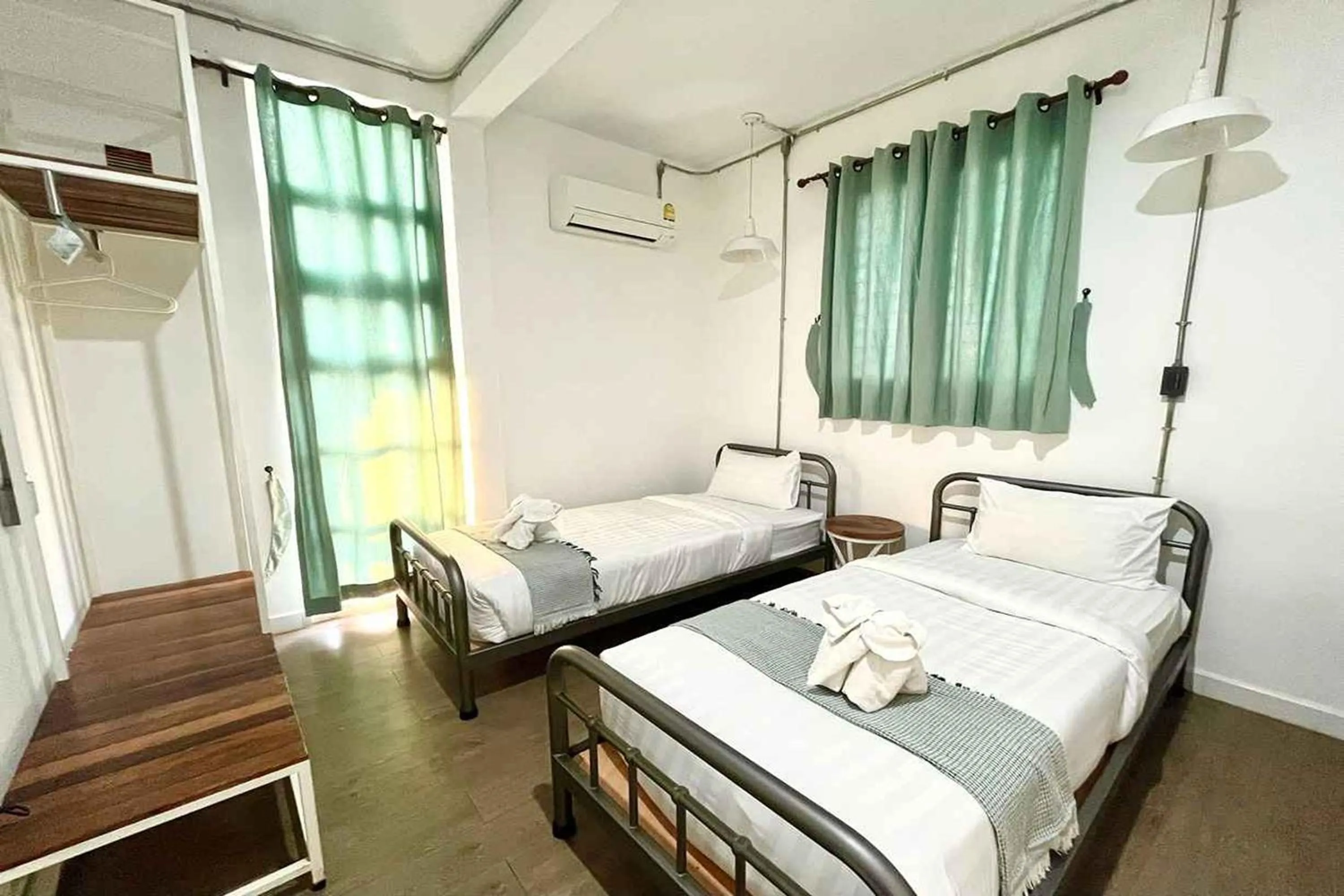 Bedroom, Bed in Memmoth Cafe & Hostel in Lampang