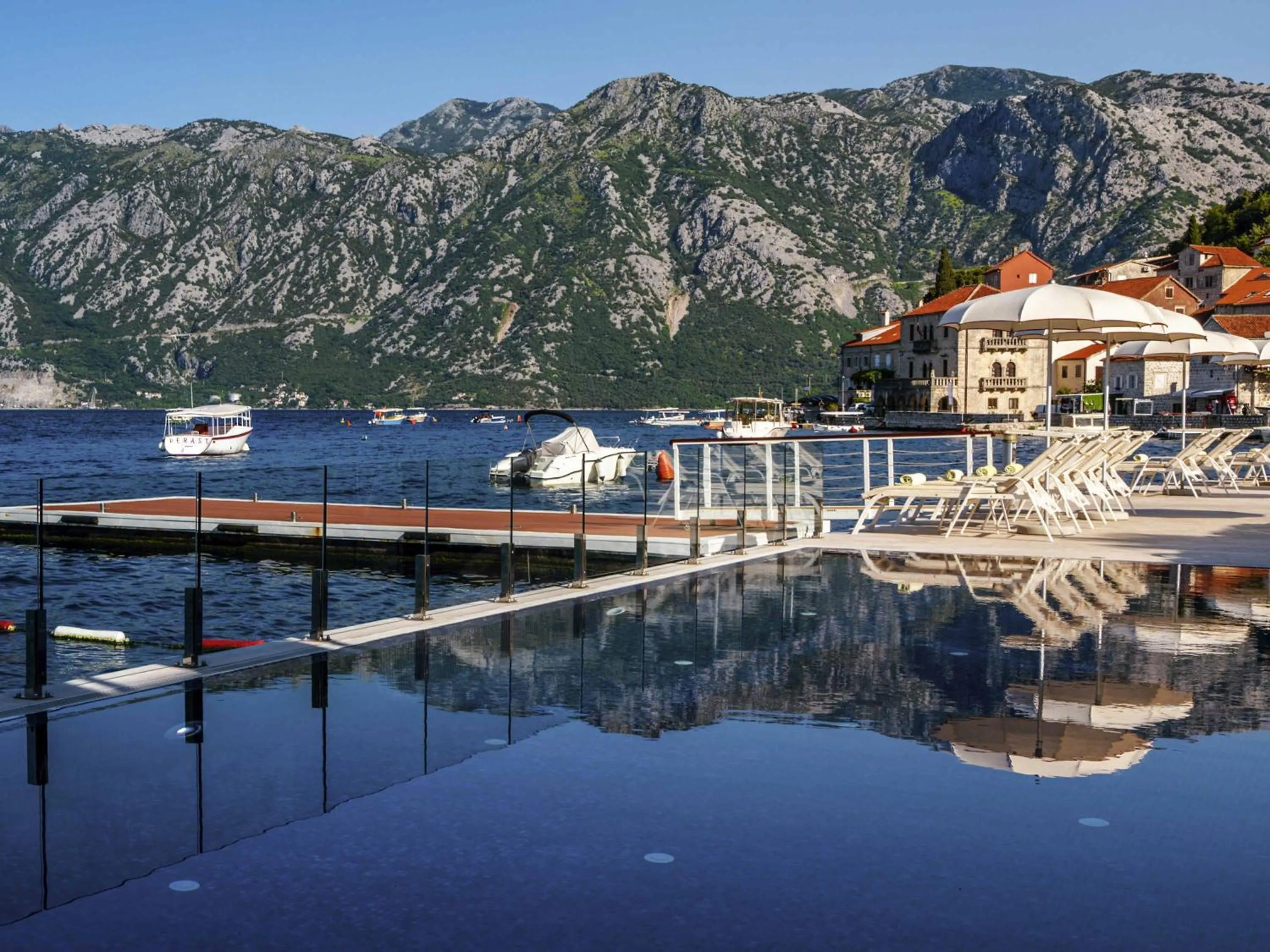 Pool view in Heritage Grand Perast By Rixos