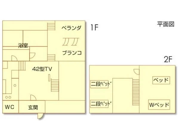 Floor plan in Kurokawa Mori no Cottage