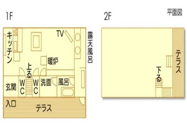 Floor plan in Kurokawa Mori no Cottage